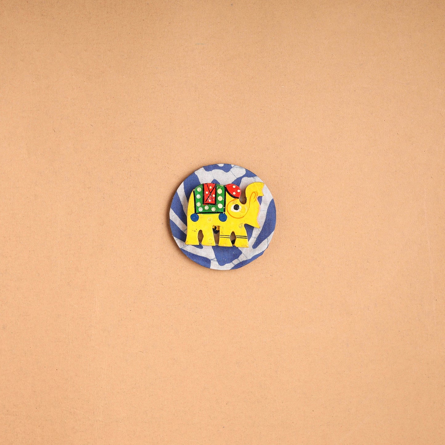 Elephant - Handmade Fabart Wooden Magnet