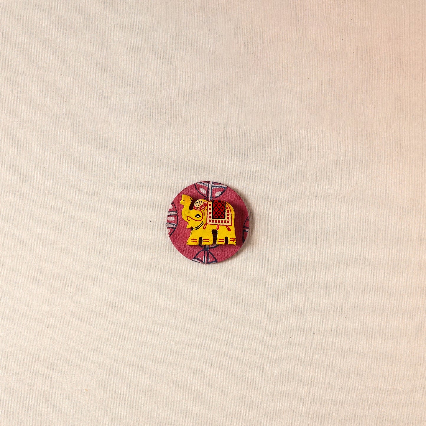 Elephant - Handmade Fabart Wooden Magnet