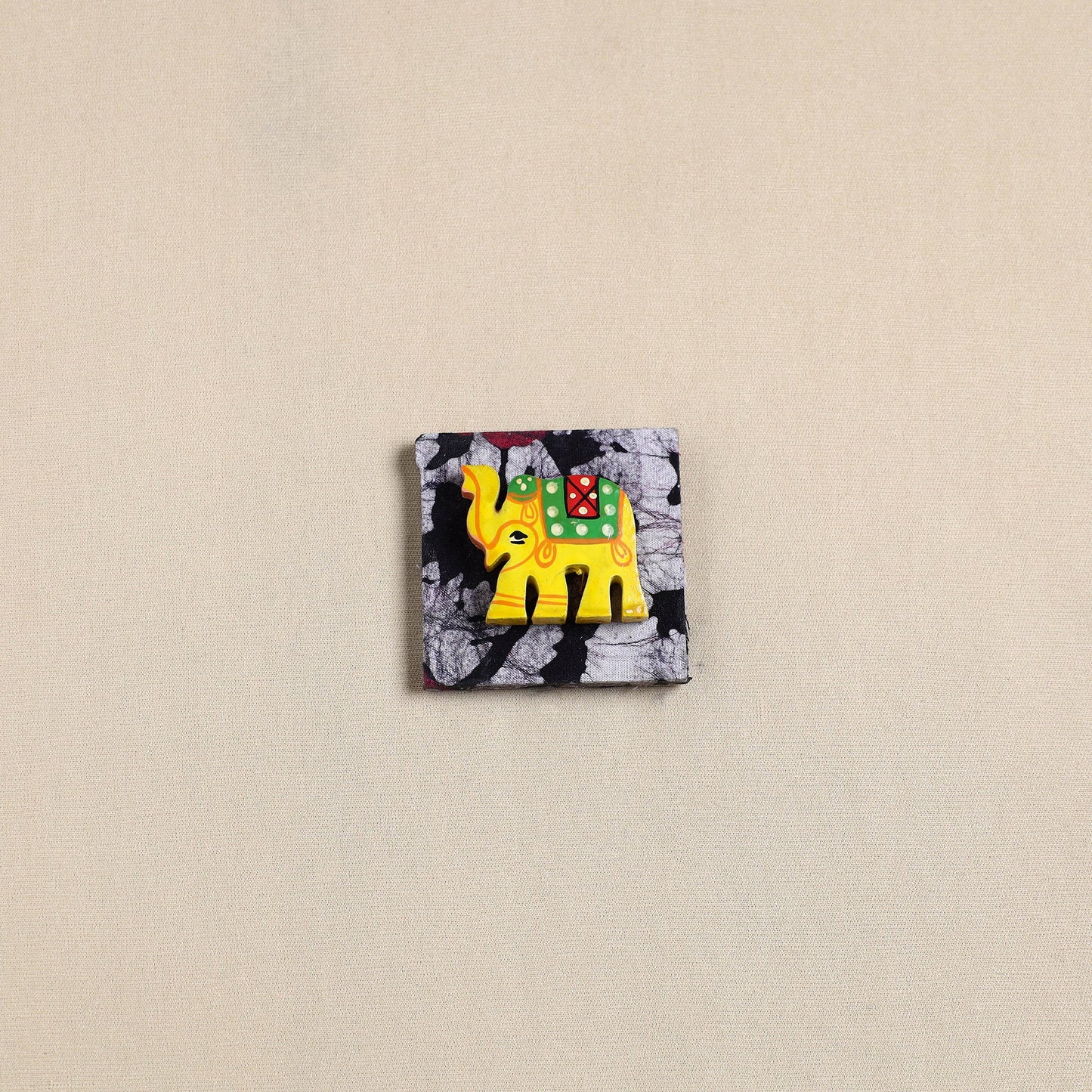 Elephant - Handmade Fabart Wooden Magnet