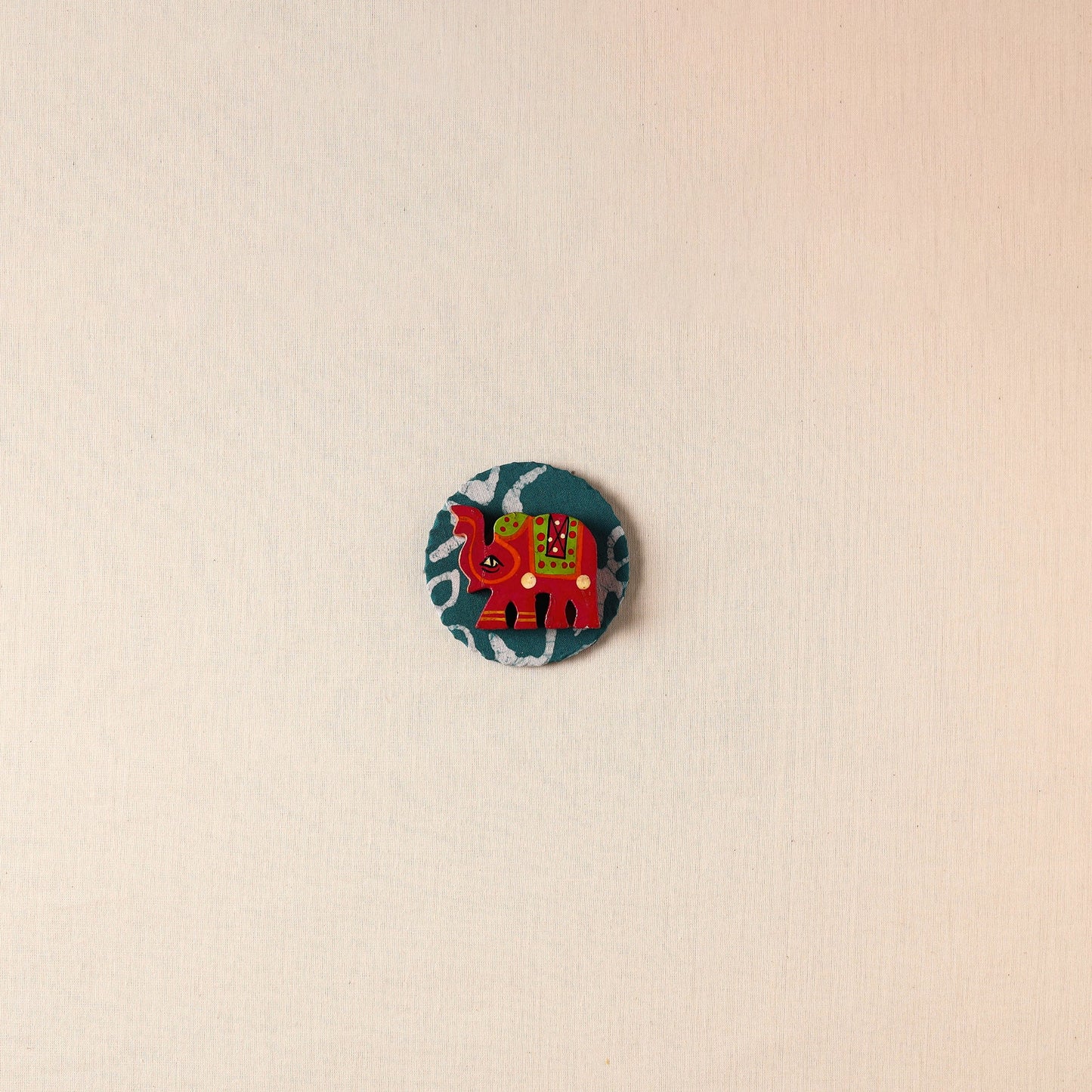Elephant - Handmade Fabart Wooden Magnet