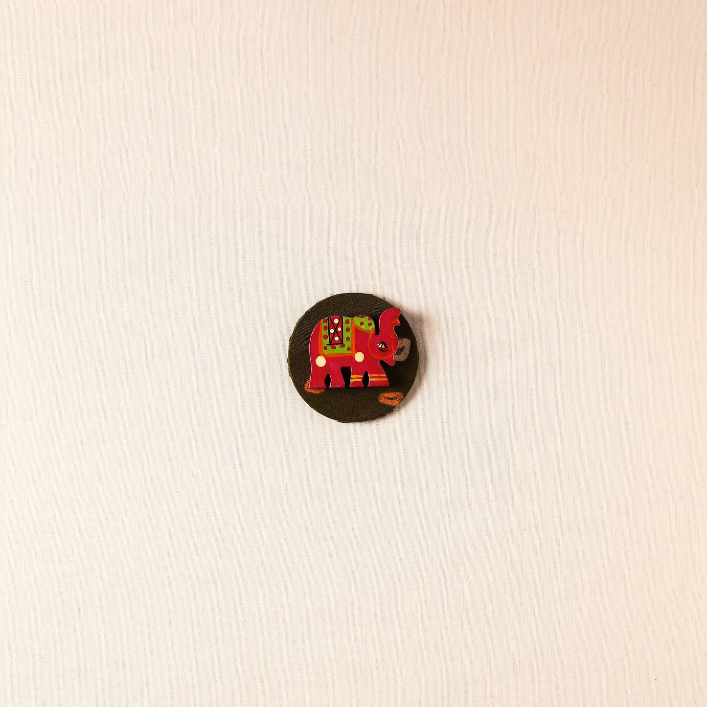 Elephant - Handmade Fabart Wooden Magnet