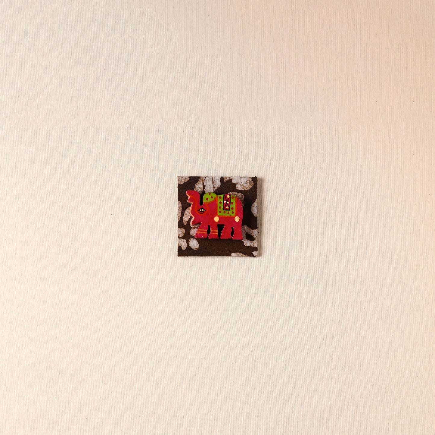 Elephant - Handmade Fabart Wooden Magnet