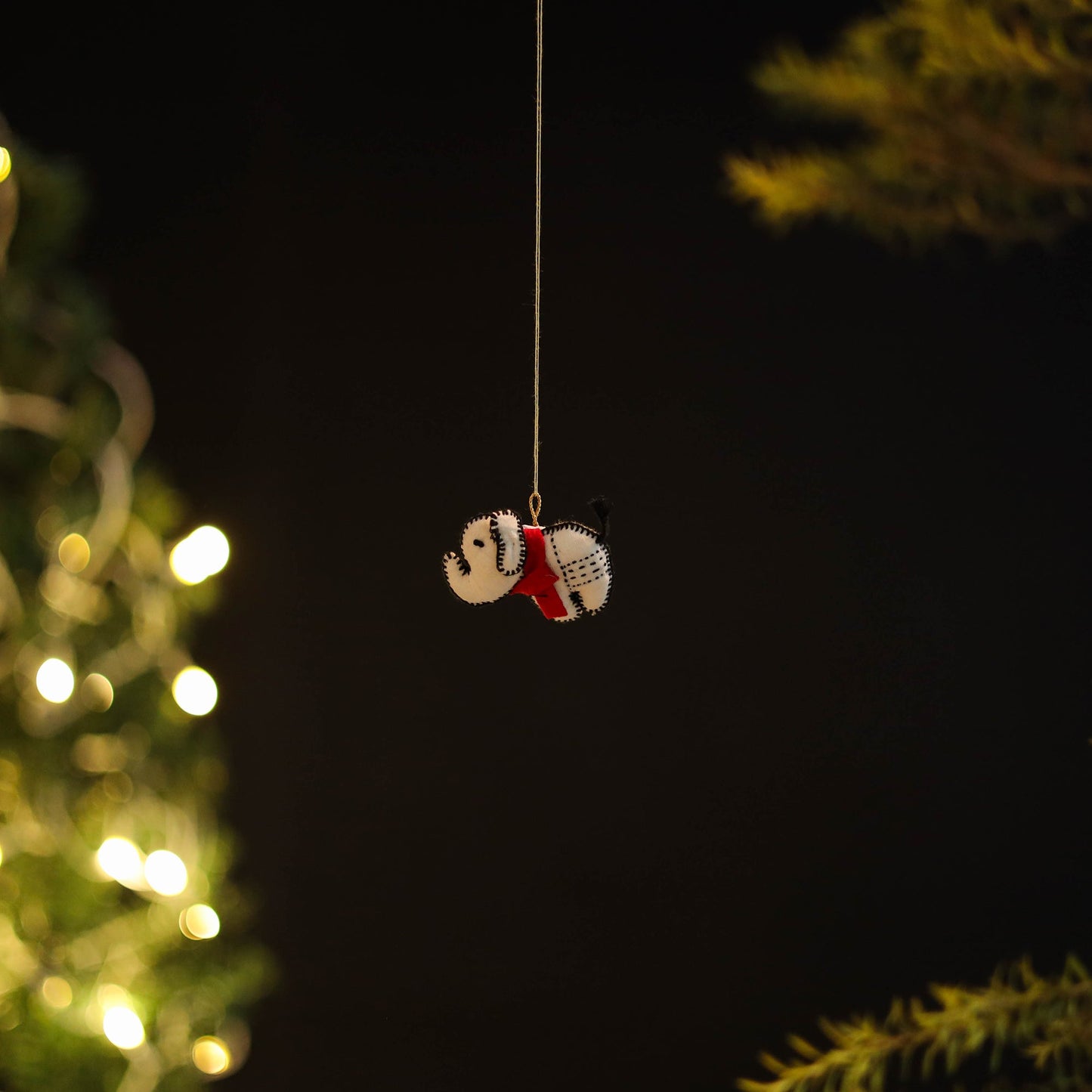 Shop Elephant - Handmade Threadwork Stuffed Christmas Ornament