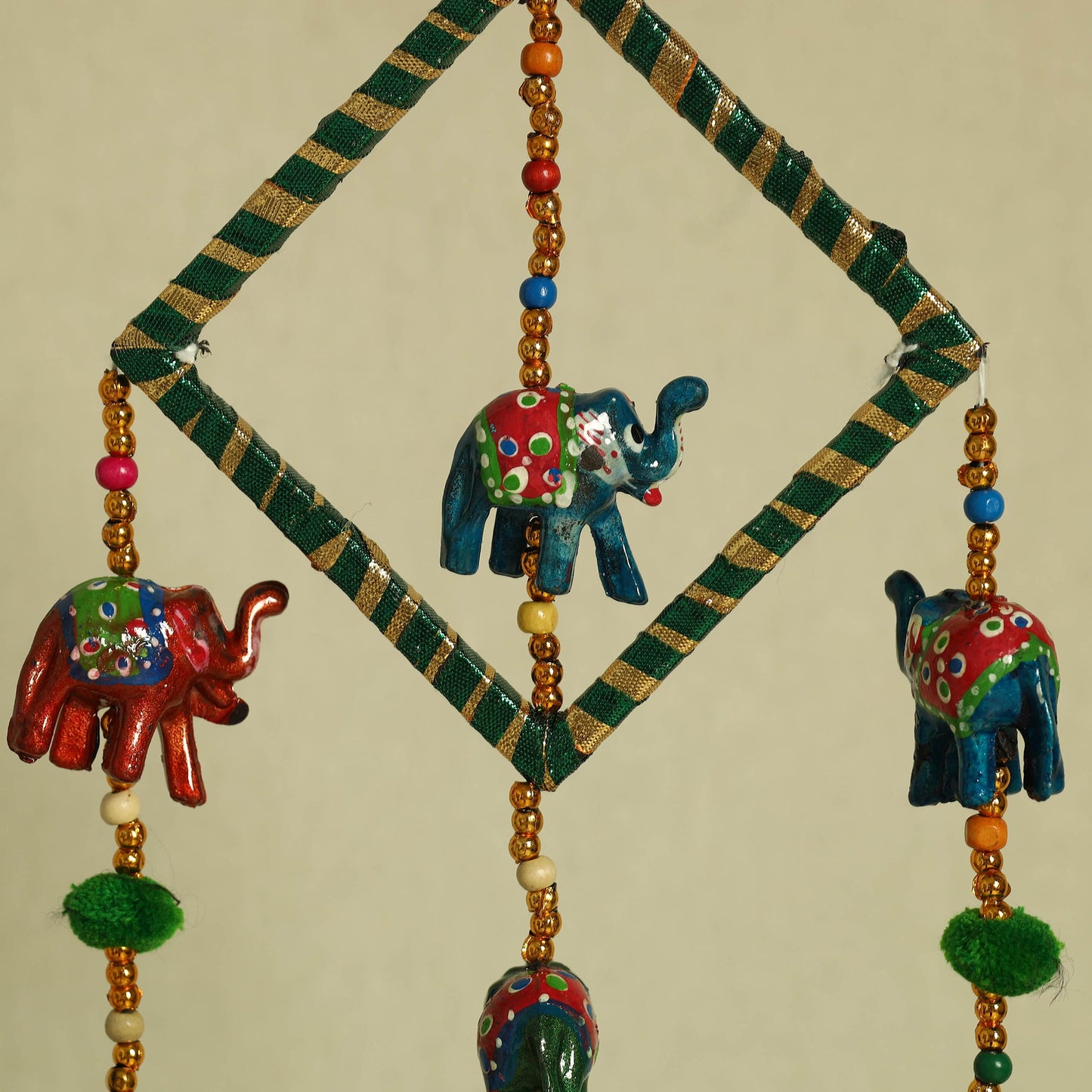 Elephant - Handpainted Wooden Decorative Bell Hanging