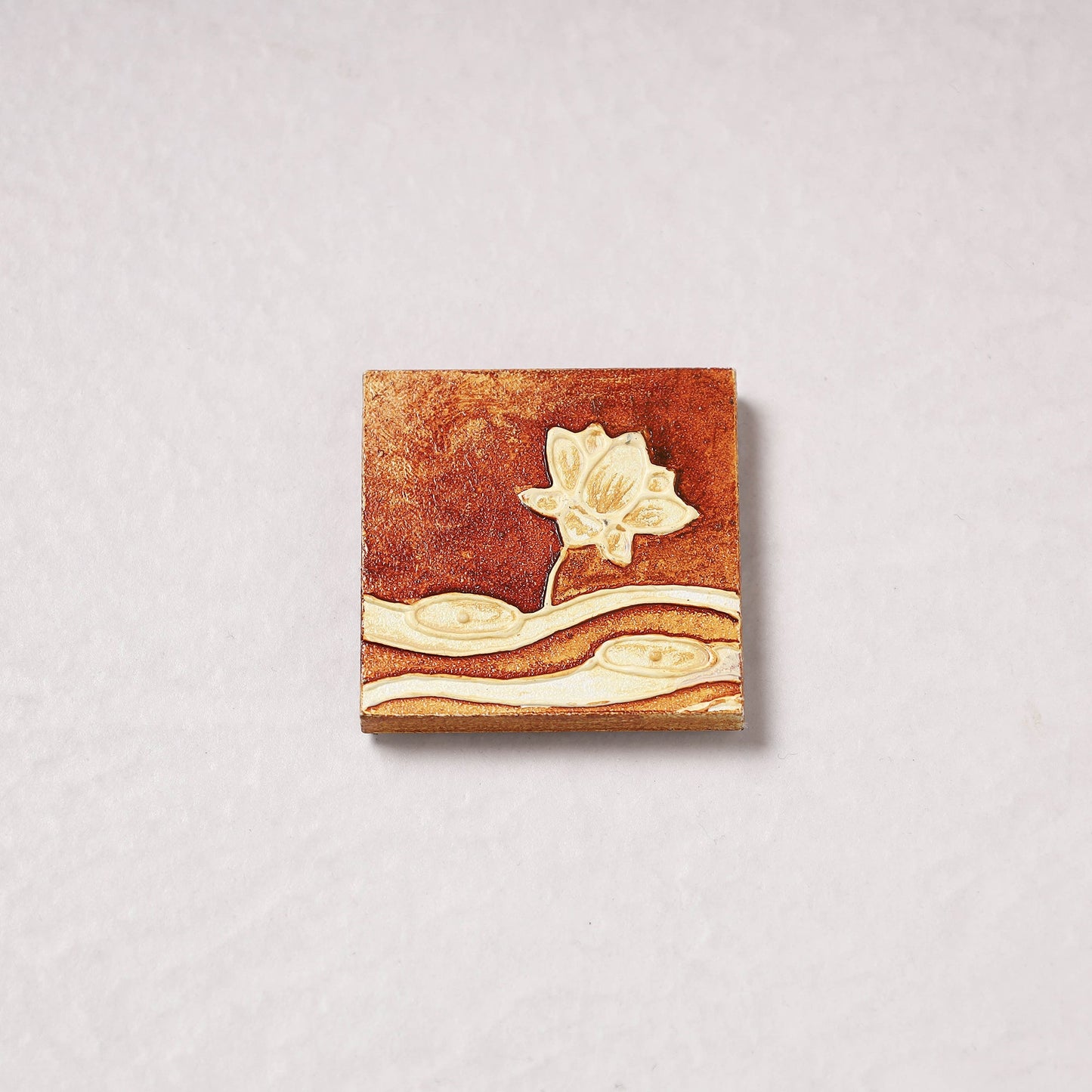 Embossed Stone Work Handpainted Wooden Fridge Magnet