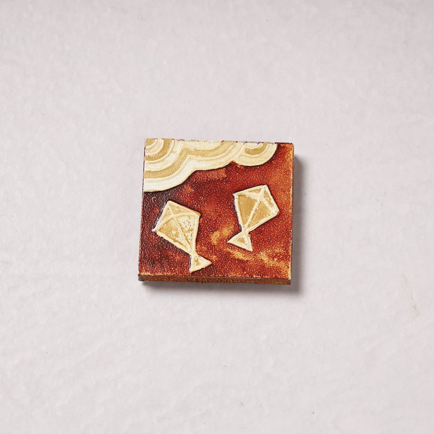 Embossed Stone Work Handpainted Wooden Fridge Magnet