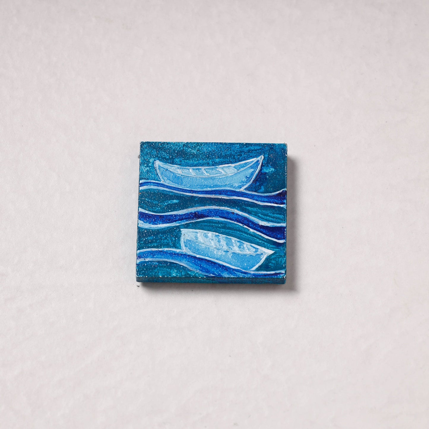 Embossed Stone Work Handpainted Wooden Fridge Magnet