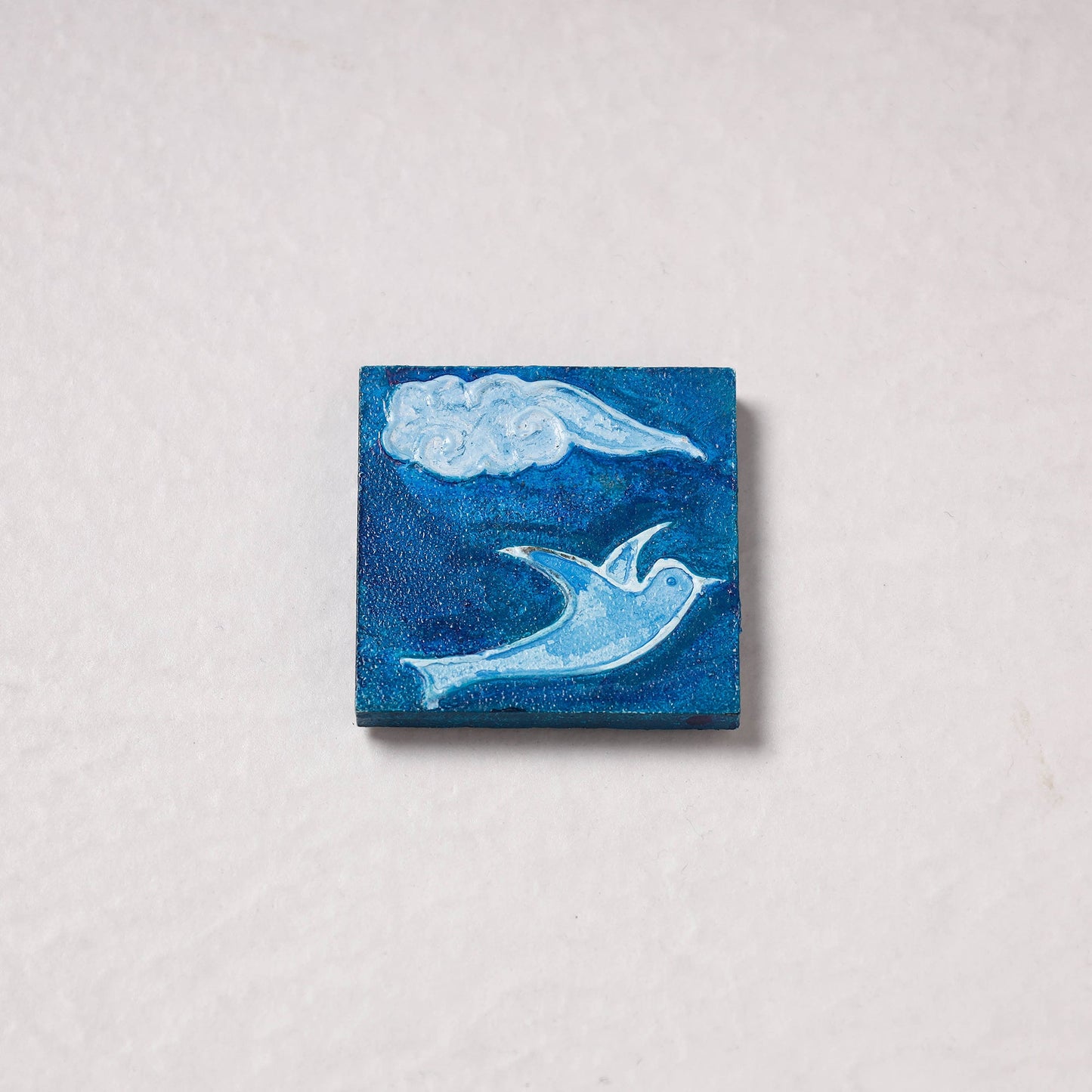 Embossed Stone Work Handpainted Wooden Fridge Magnet