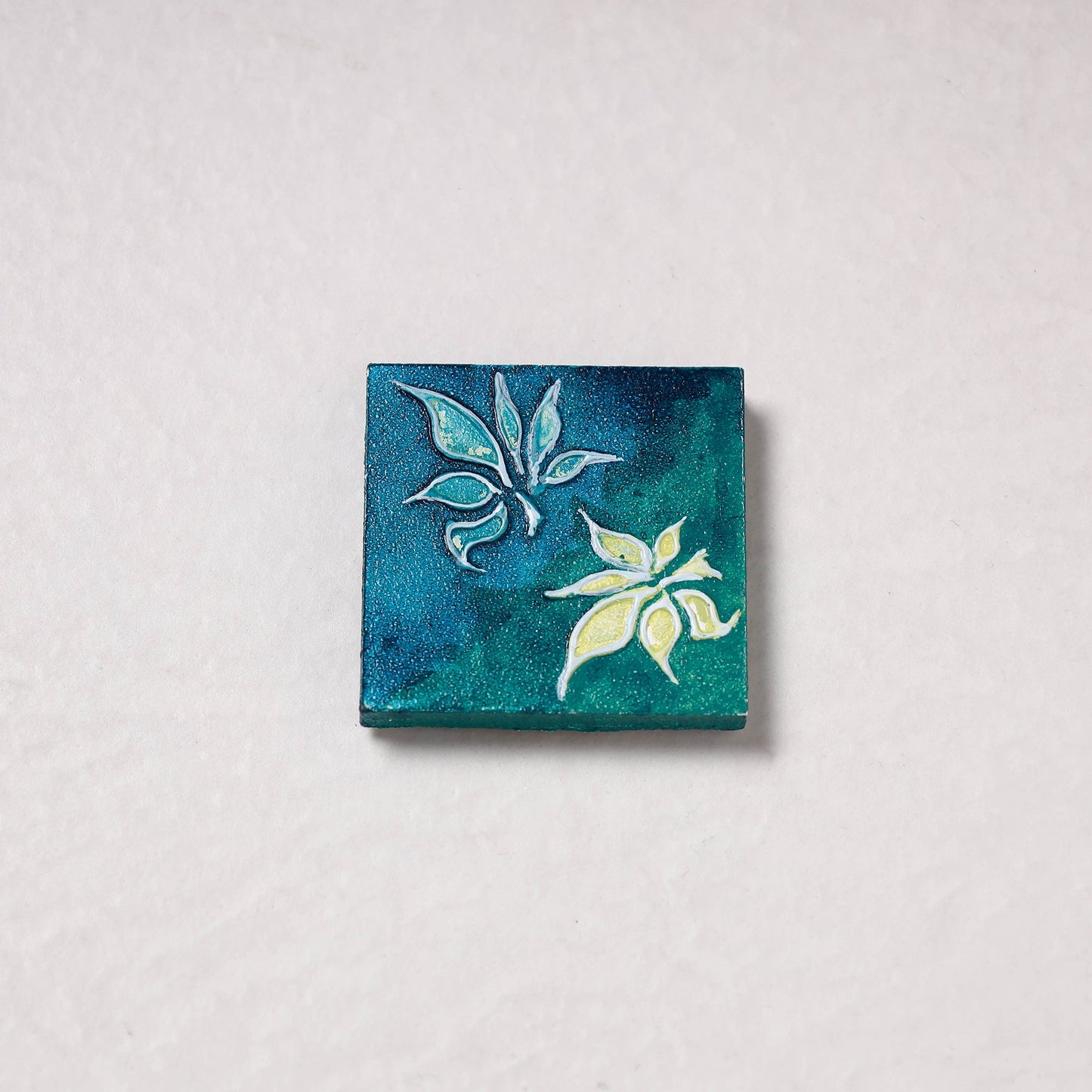 Embossed Stone Work Handpainted Wooden Fridge Magnet