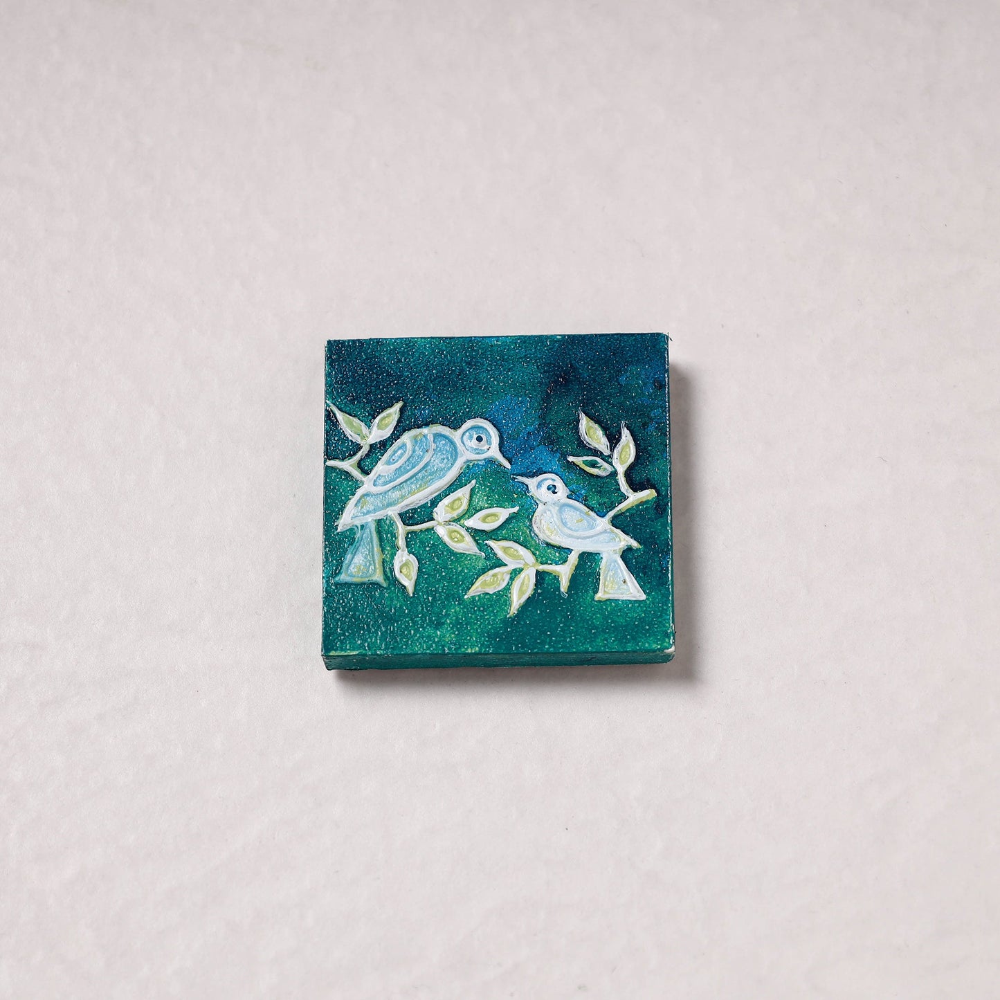 Embossed Stone Work Handpainted Wooden Fridge Magnet