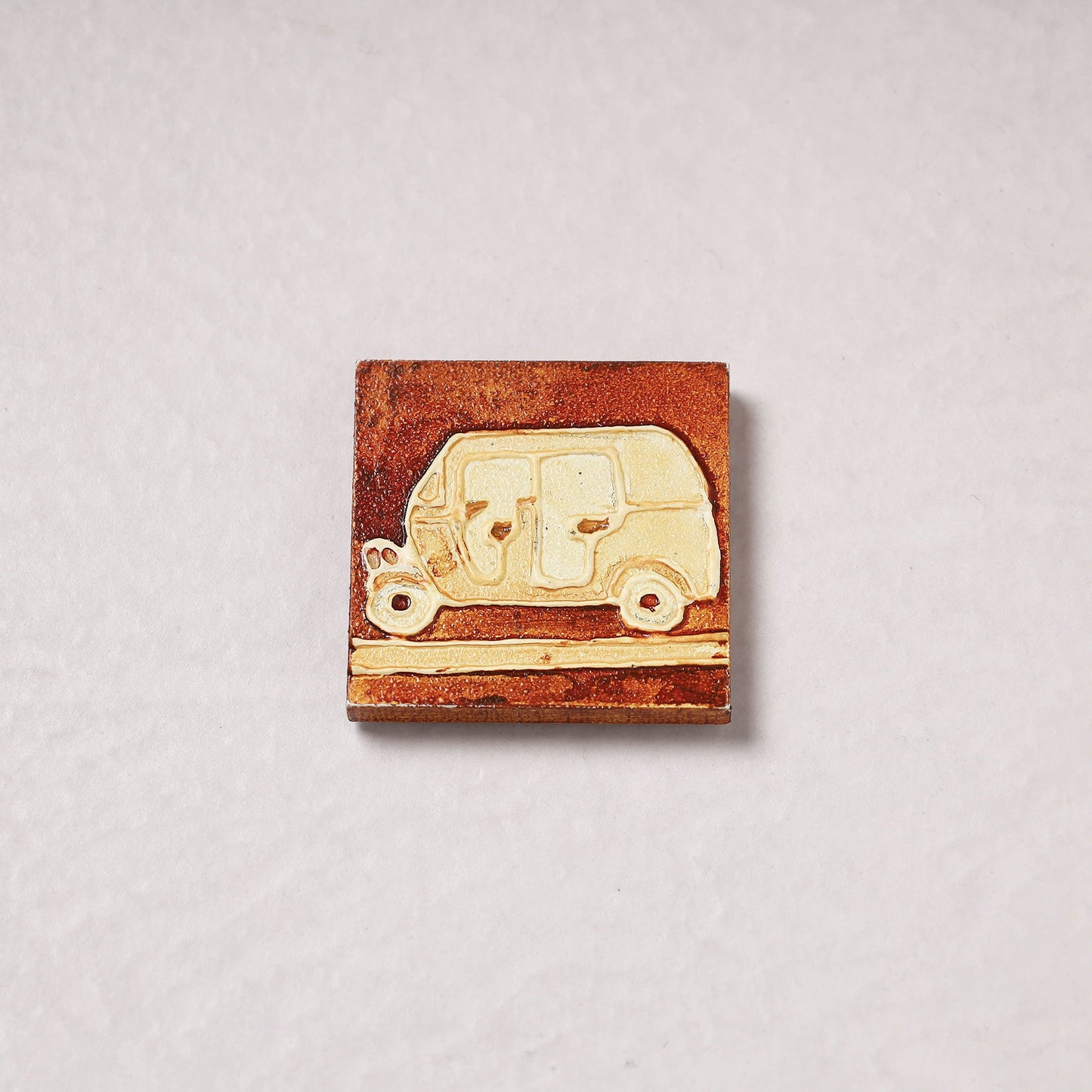 Embossed Stone Work Handpainted Wooden Fridge Magnet