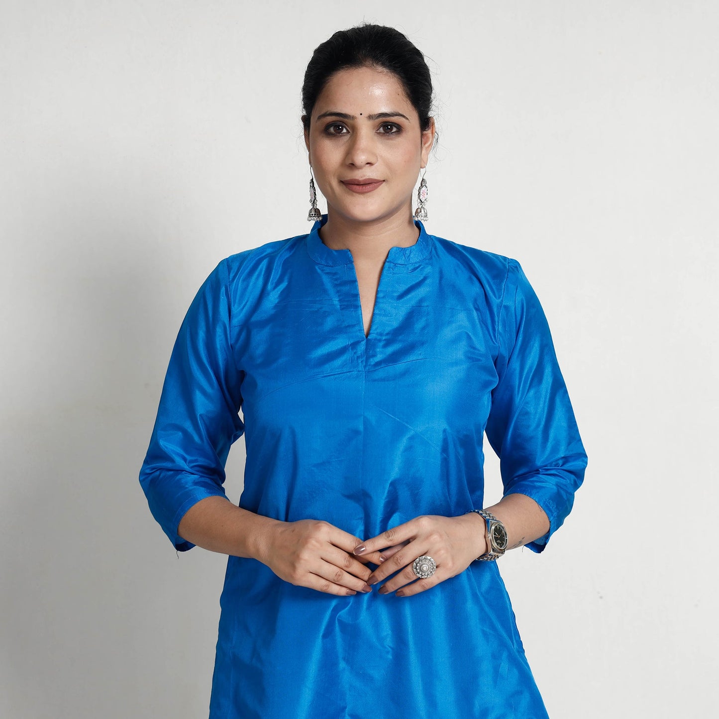 Buy Ethnic Plain Pure Silk Kurta for Women
