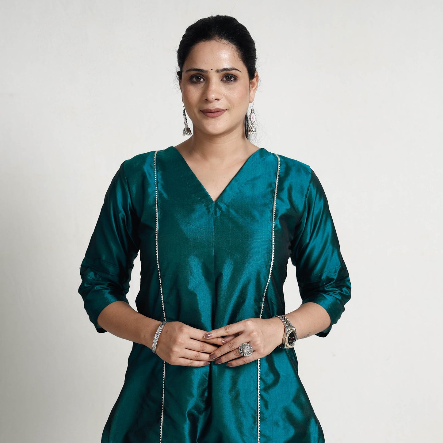 Plain Pure Silk Kurta
