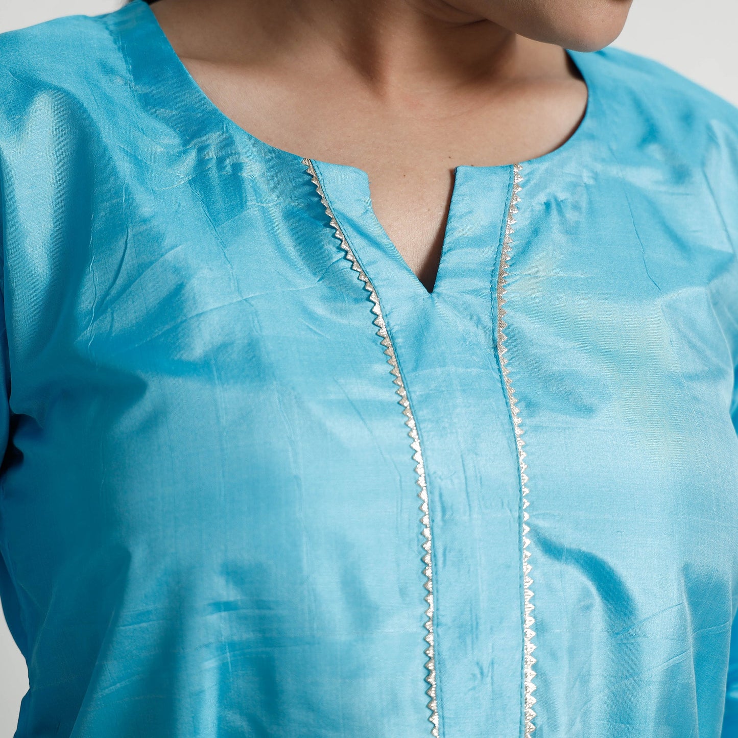 plain silk kurta