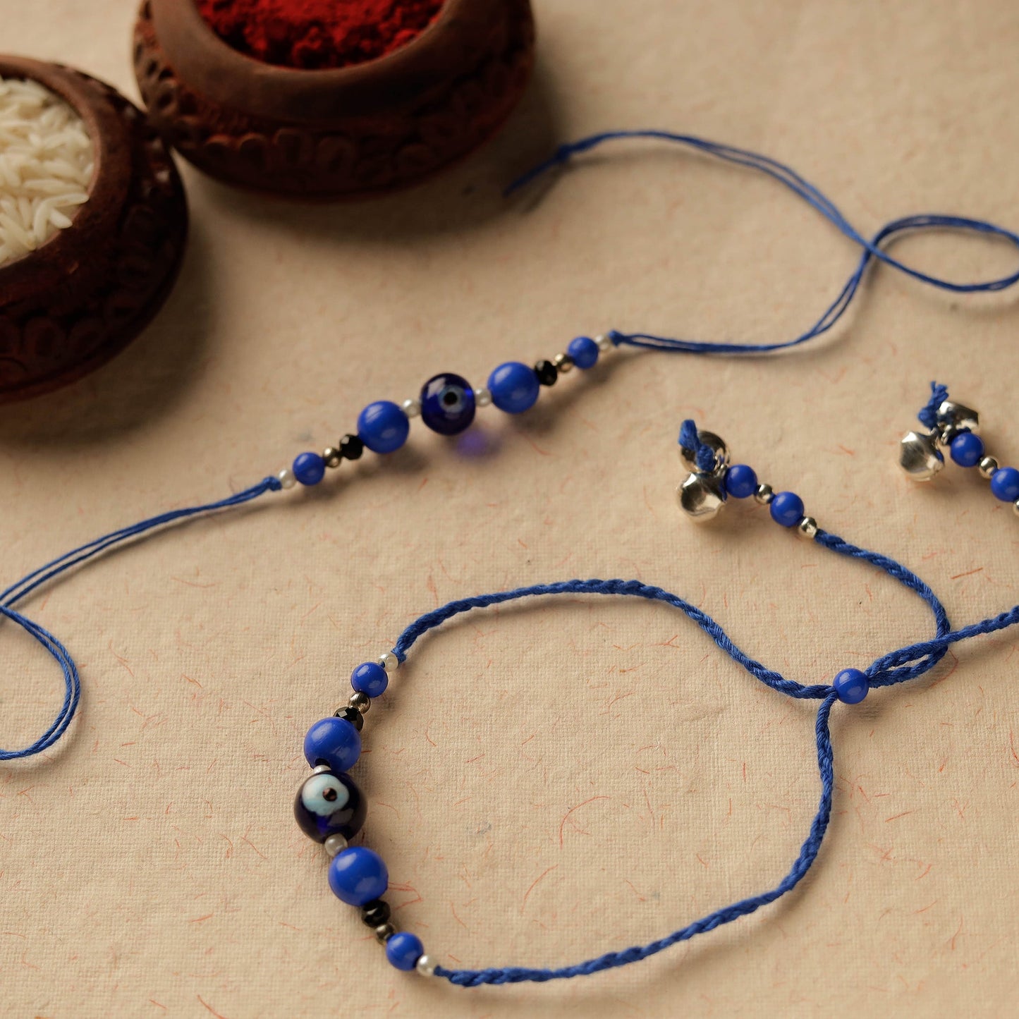 Evil Eye - Handmade Beadwork Rakhi & Lumba Set 13