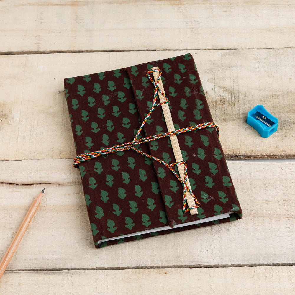 Fabric Cover Handmade Paper Notebook with Thread Lock Online at iTokri.com