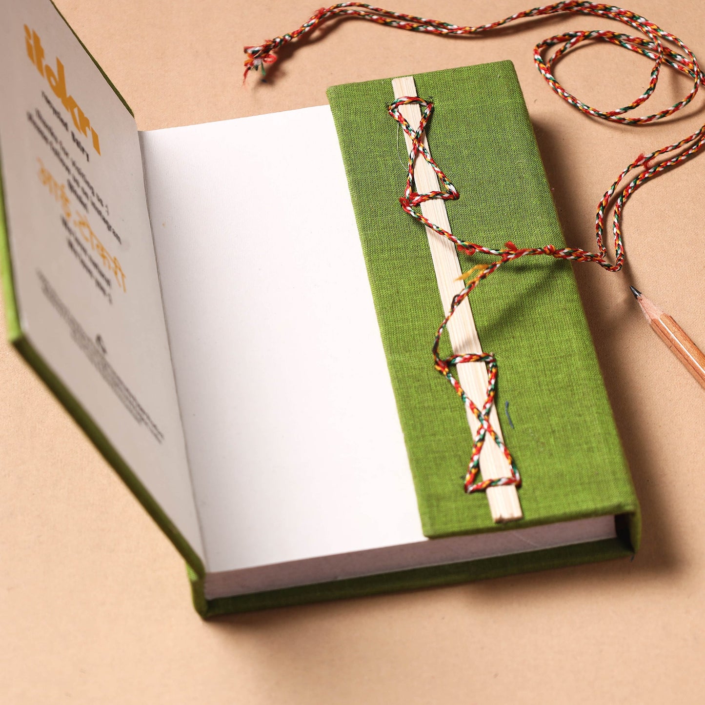 Fabric Cover Handmade Paper Notebook with Thread Lock