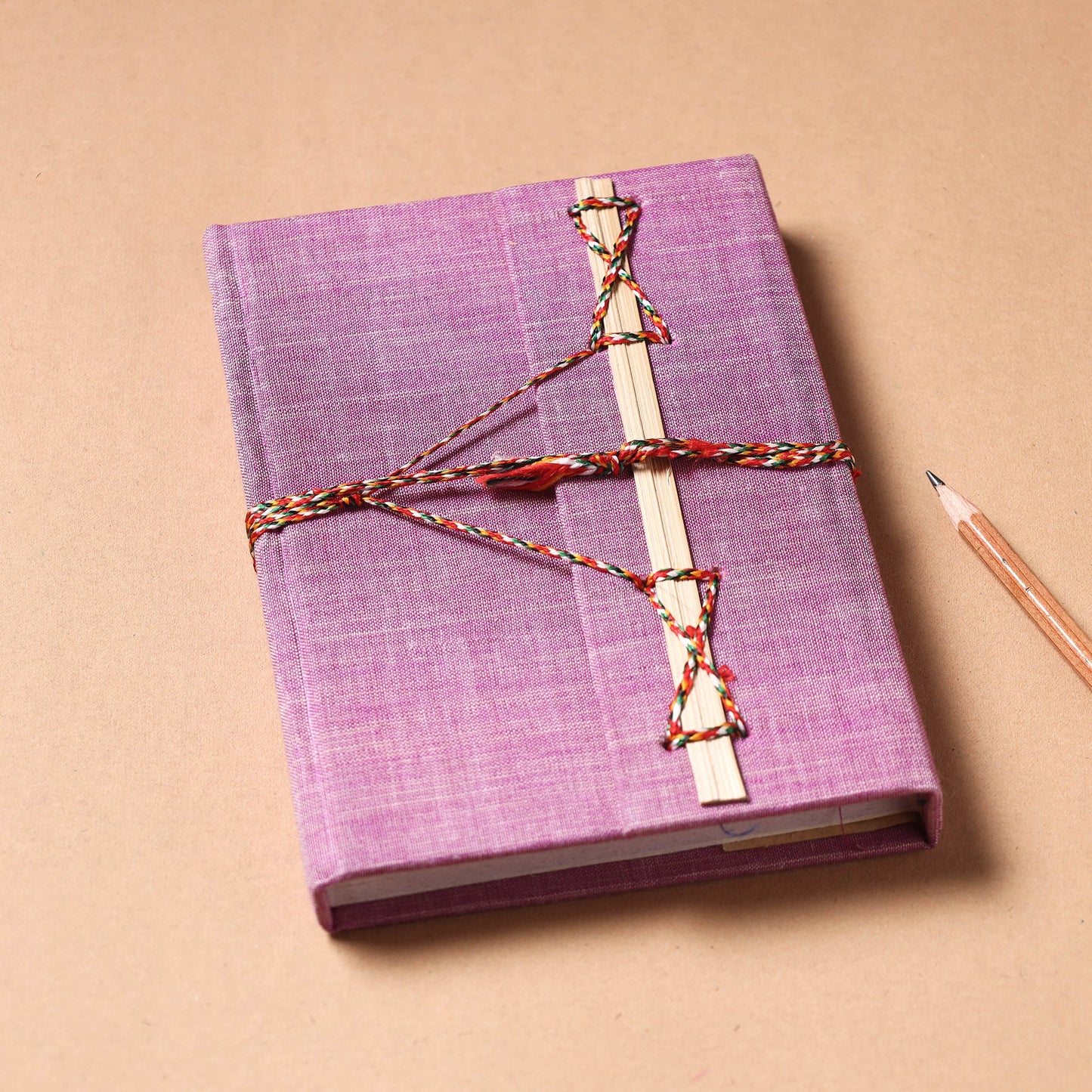 Fabric Cover Handmade Paper Notebook with Thread Lock