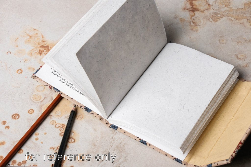 Fabric cover handmade paper notebook with thread lock