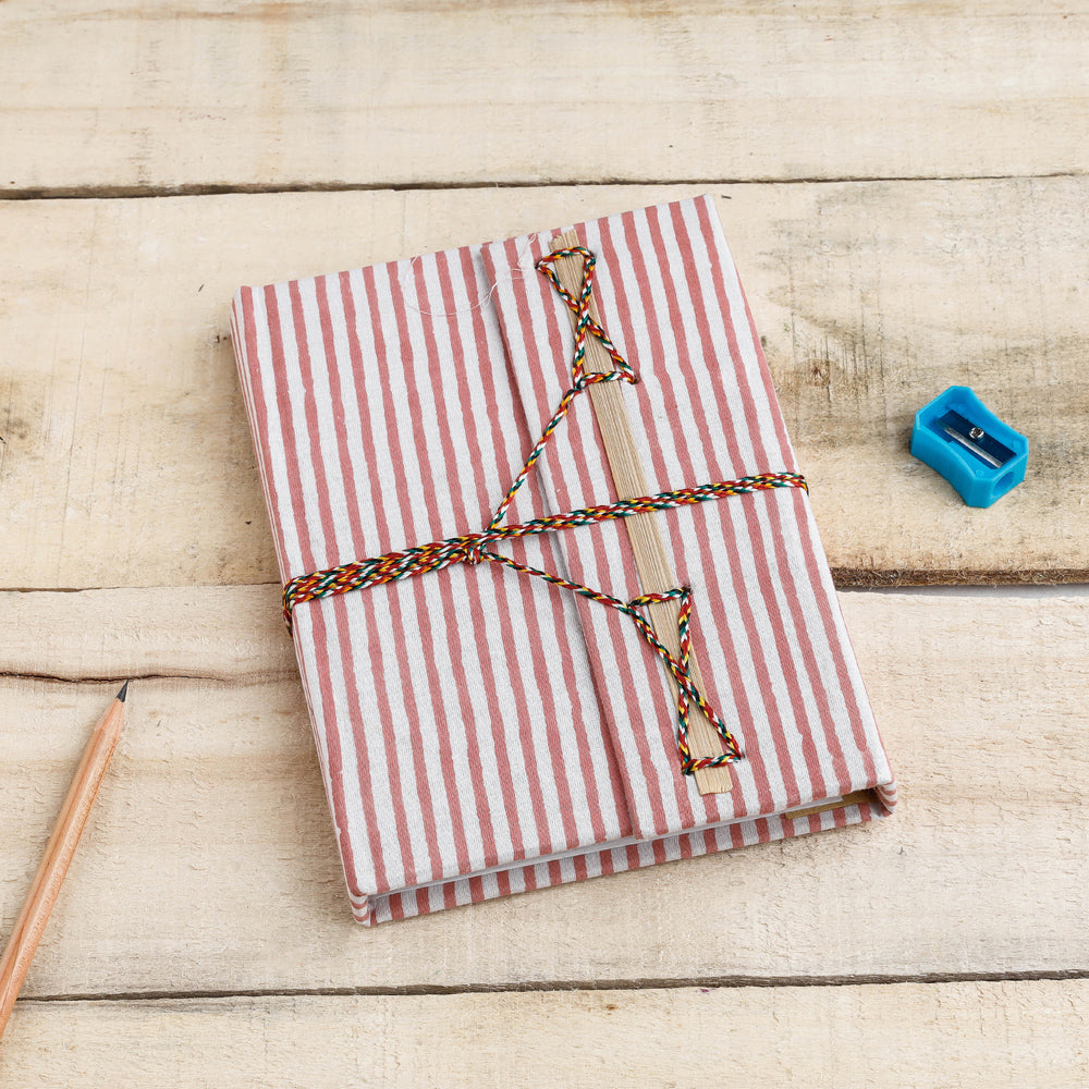 Fabric Cover Handmade Paper Notebook with Thread Lock