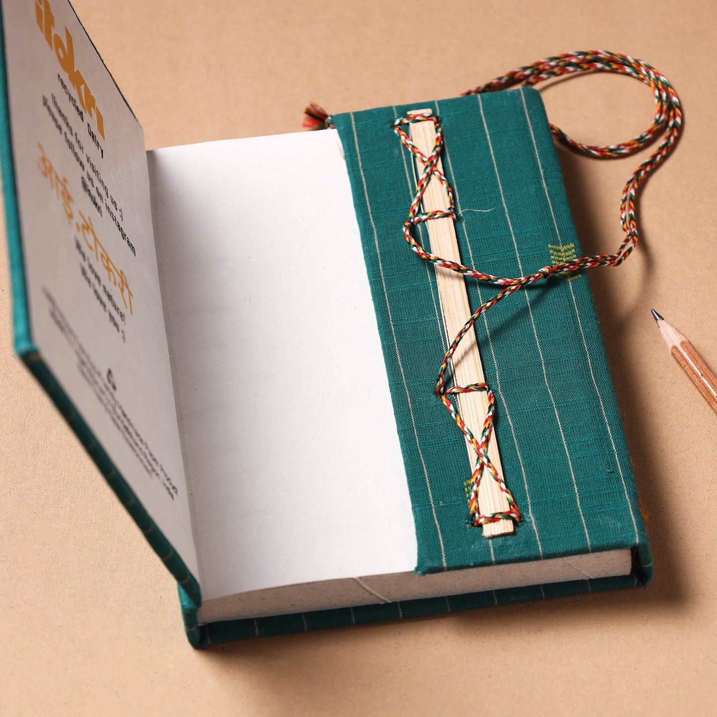 Fabric Cover Handmade Paper Notebook with Thread Lock Online at iTokri.com