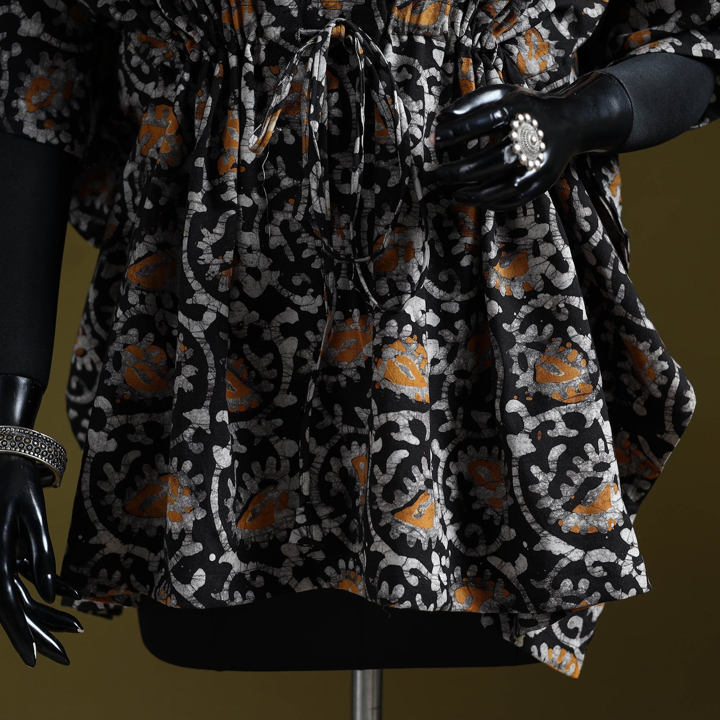 Hand batik cotton short kaftan 13 - handcrafted