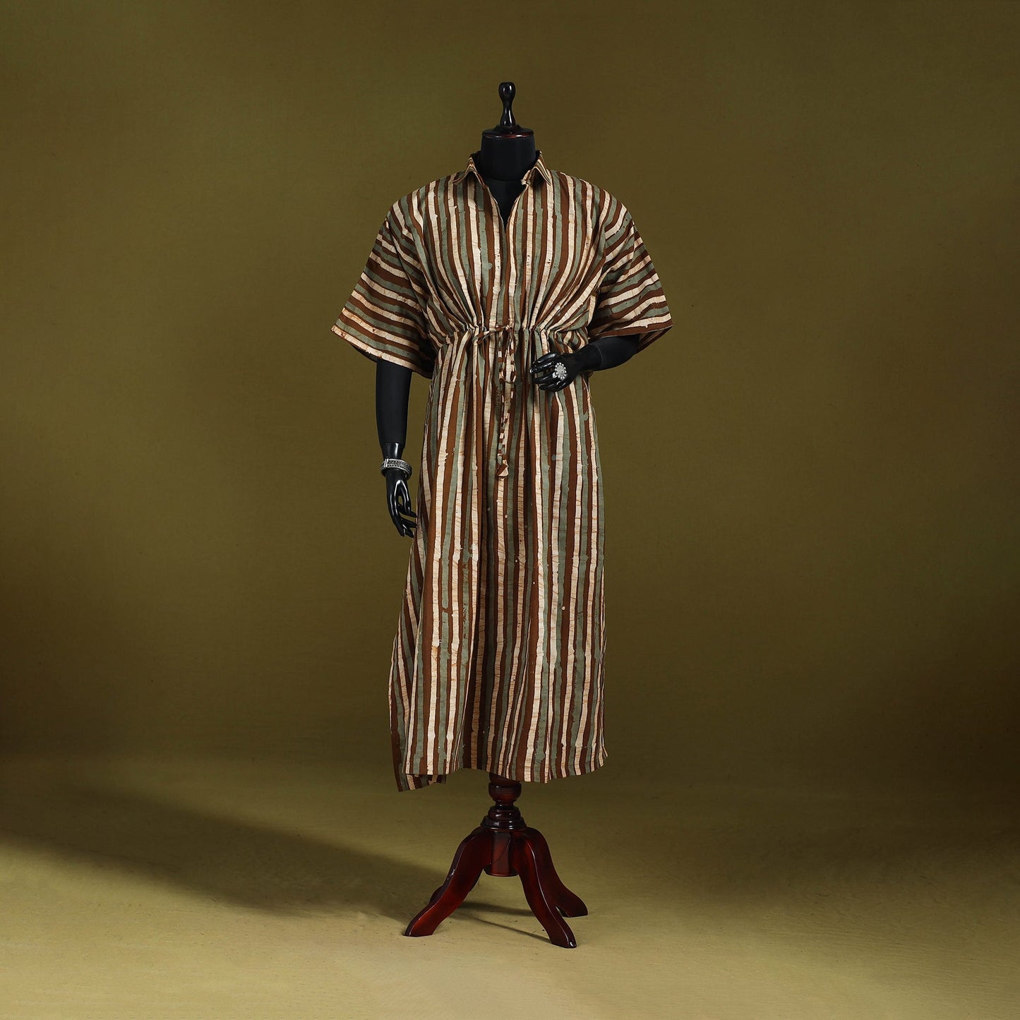 Hand batik cotton long kaftan 31 - handcrafted