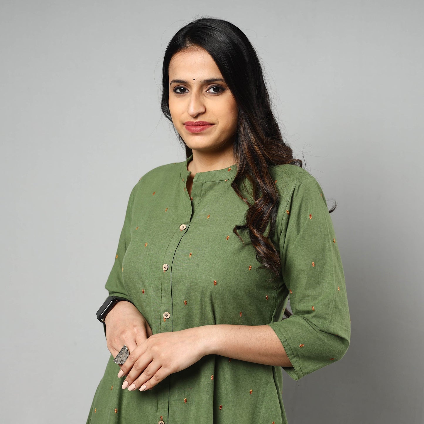 Jacquard Cotton Long Kurta Online
