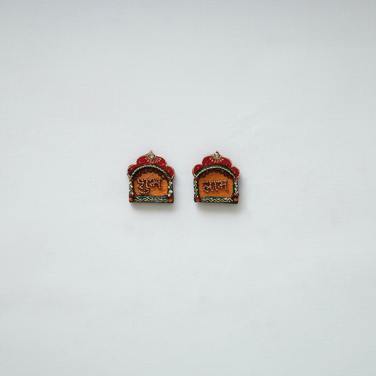 Festive handpainted wooden subh labh 23 - handcrafted