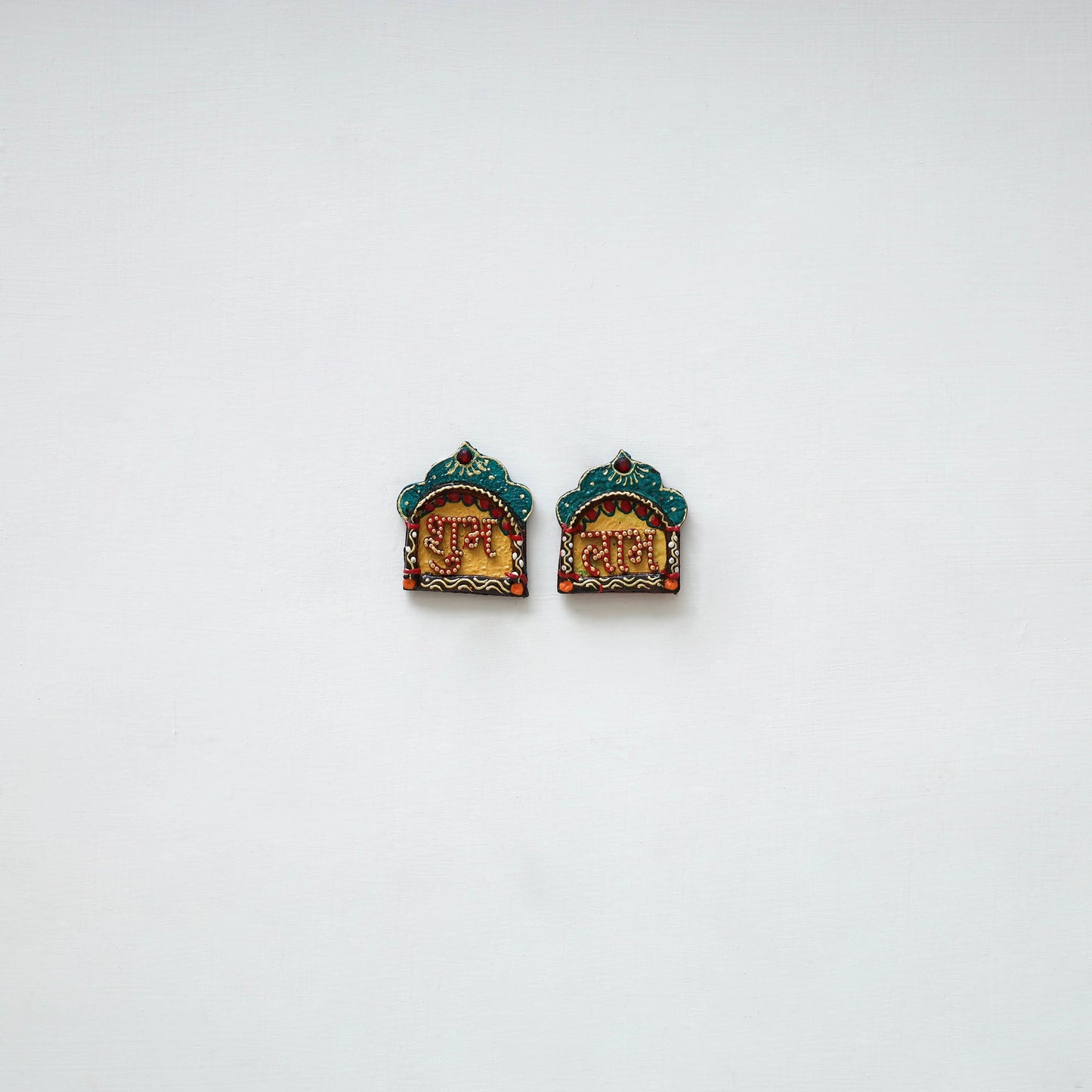 Festive handpainted wooden subh labh 27 - handcrafted