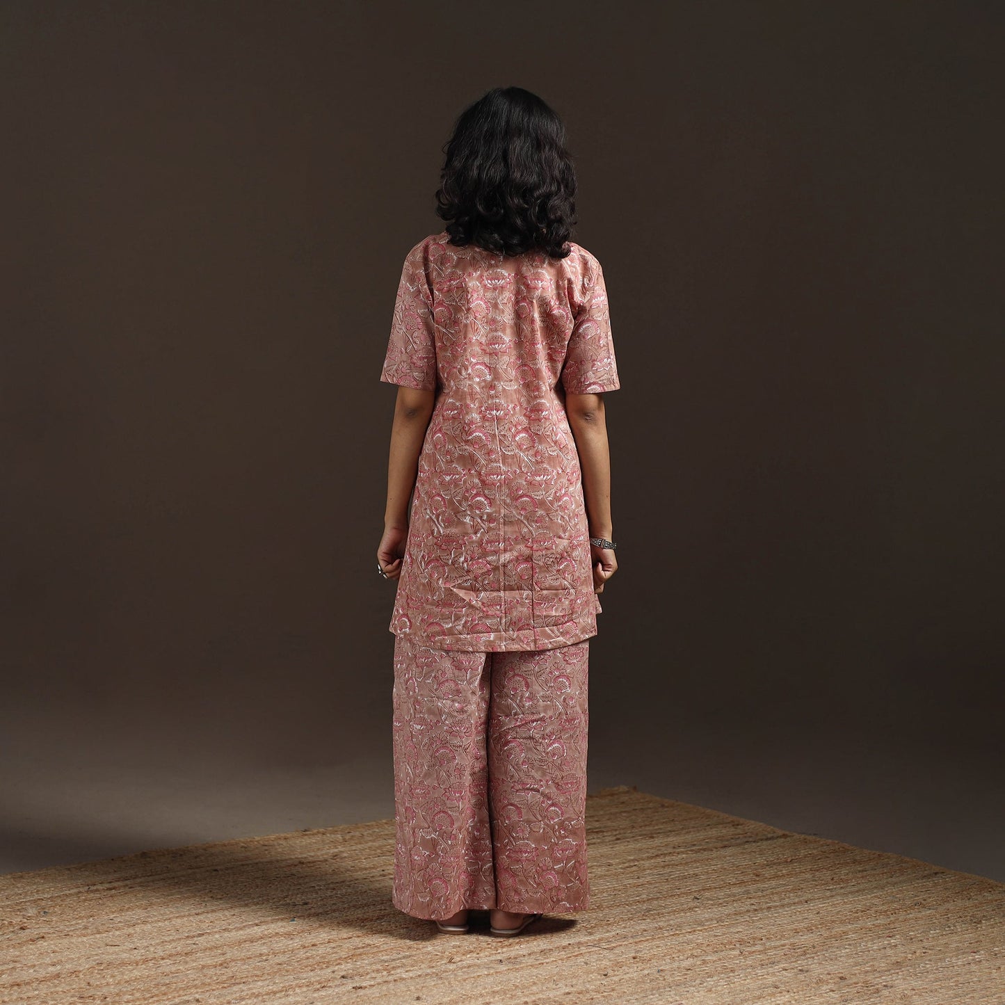Floral cotton sanganeri co-ord set 13 - handcrafted