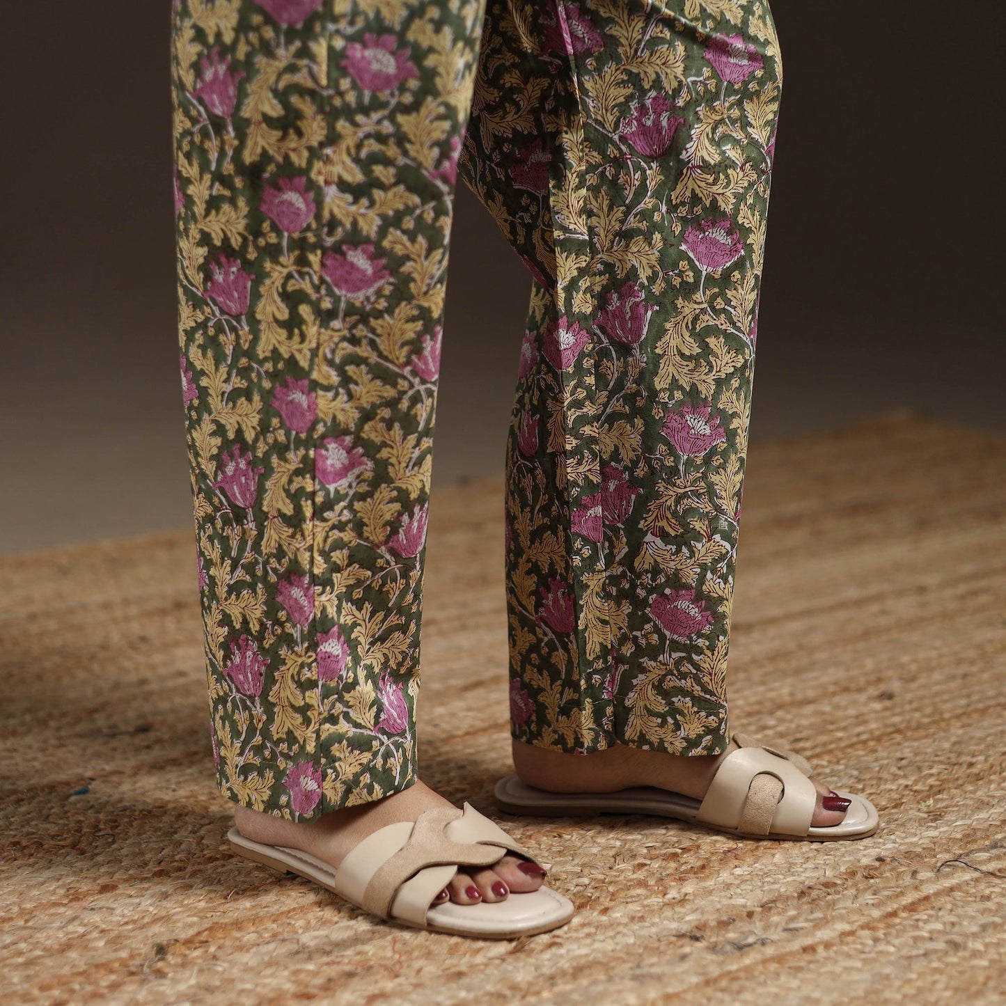 Floral cotton sanganeri co-ord set 16 - handcrafted