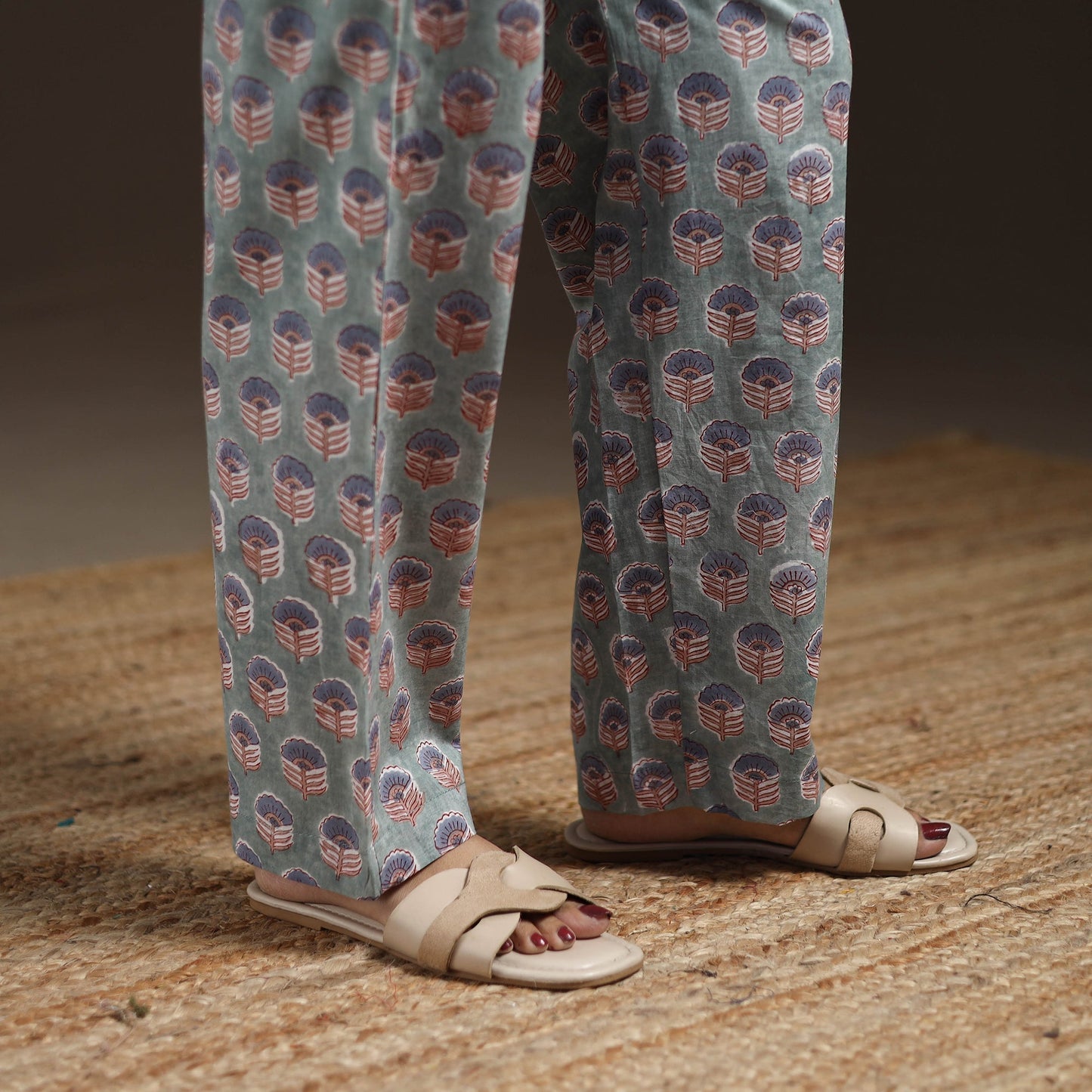 Floral cotton sanganeri co-ord set 17 - handcrafted