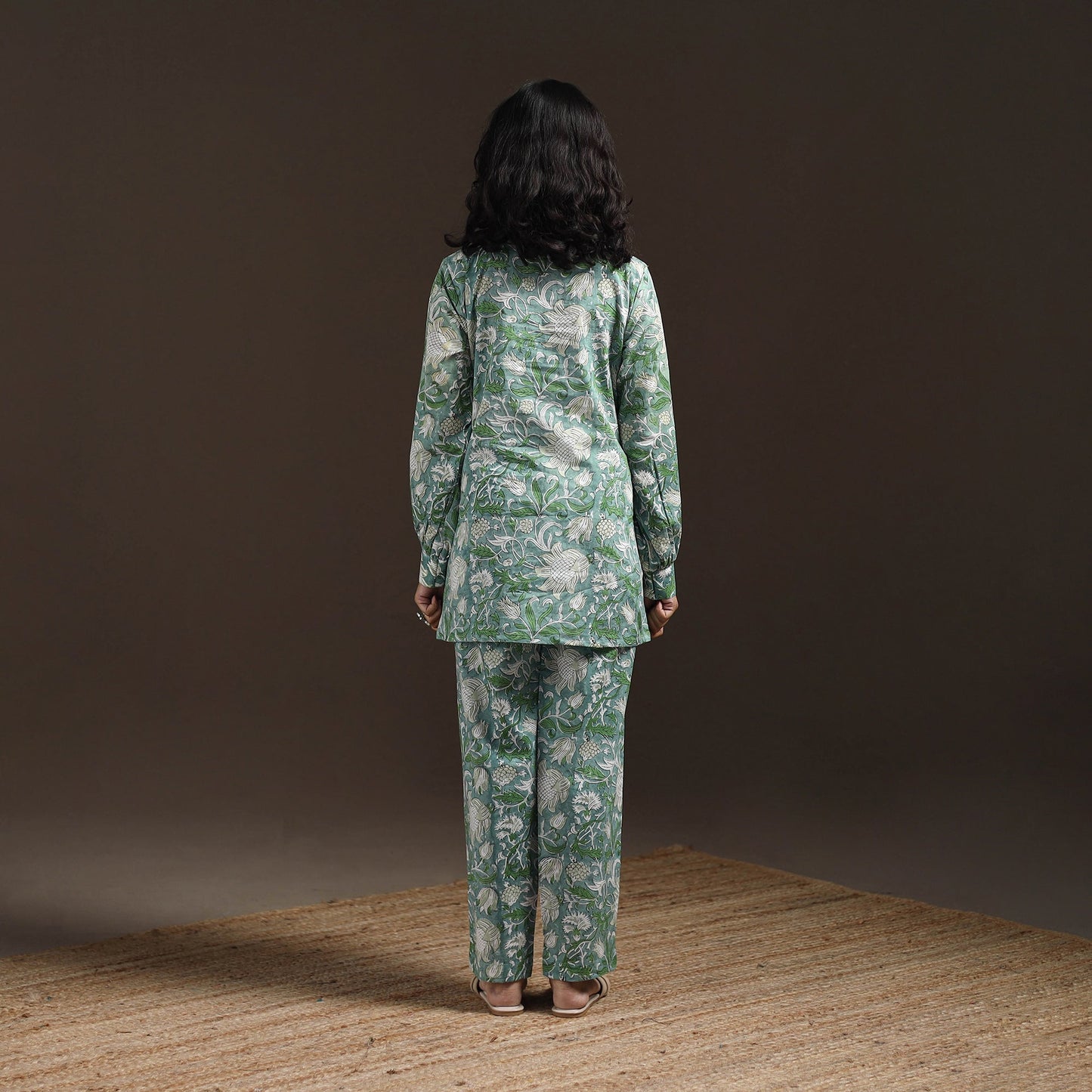 Floral cotton sanganeri co-ord set 19 - handcrafted