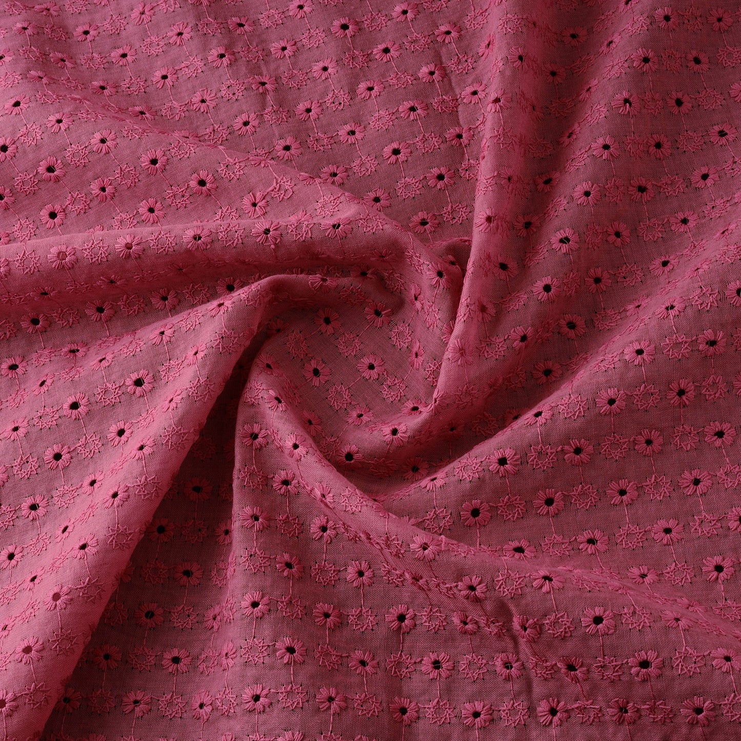Floral embroidered cotton hakoba fabric 09 - handcrafted