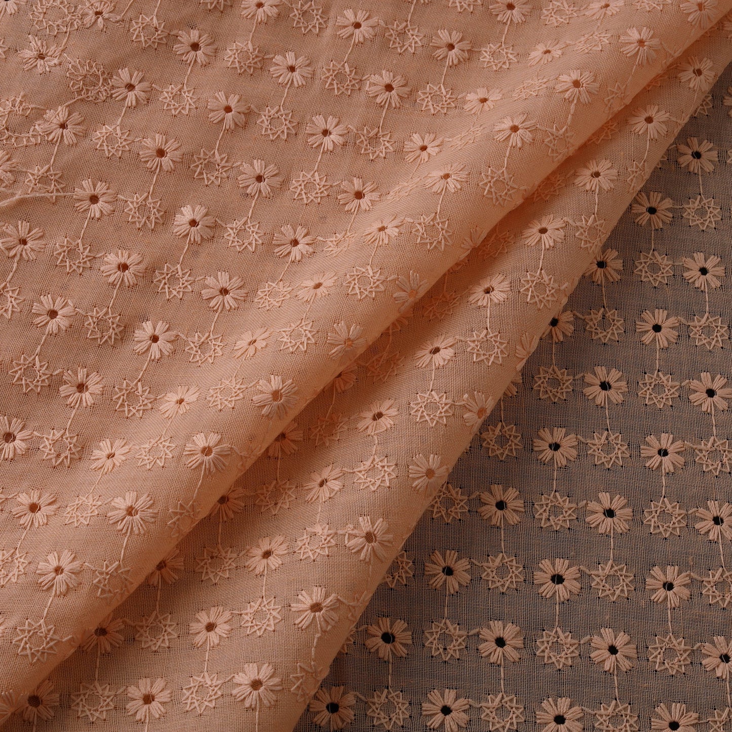 Floral embroidered cotton hakoba fabric 10 - handcrafted
