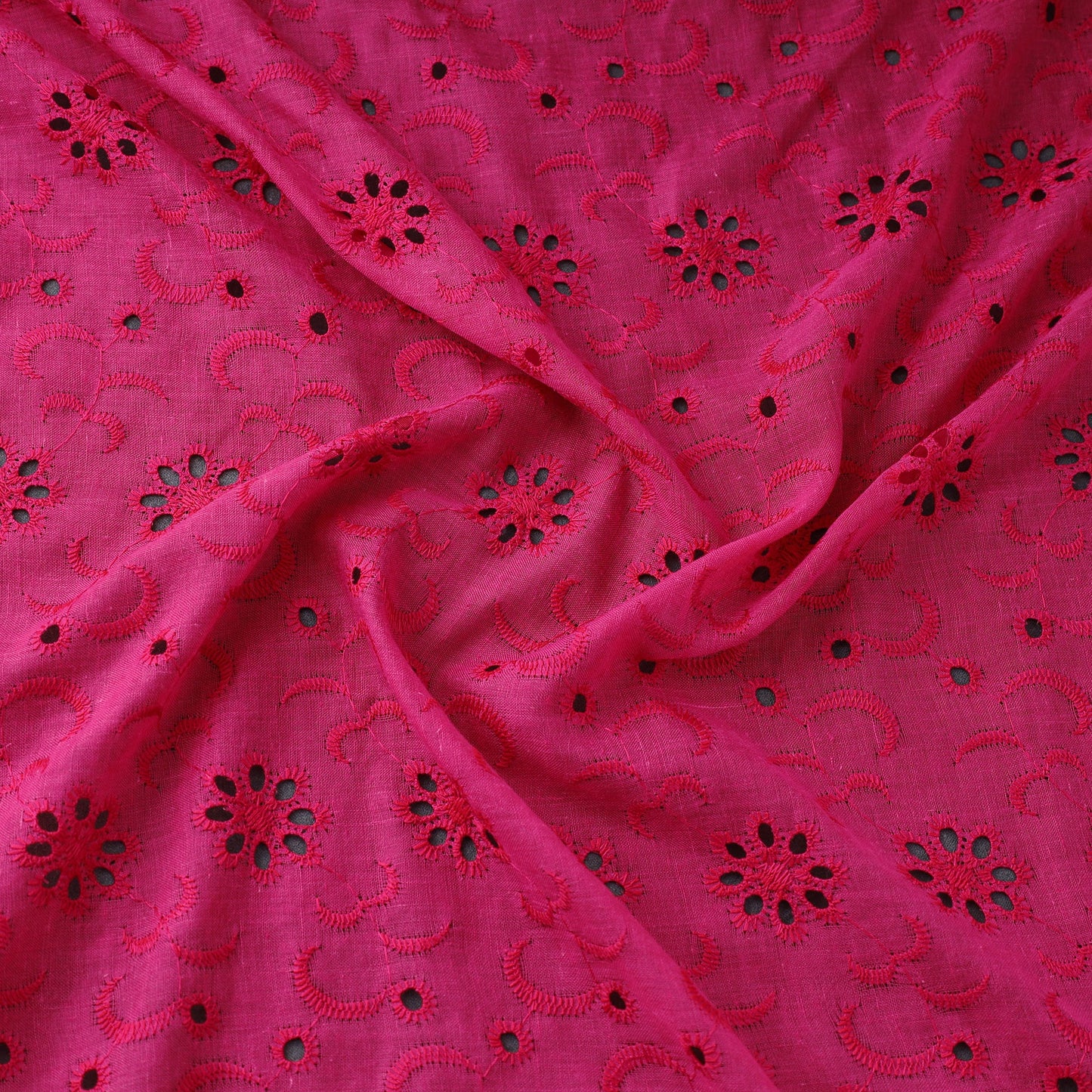 Floral embroidered natural dyed cotton hakoba fabric 07