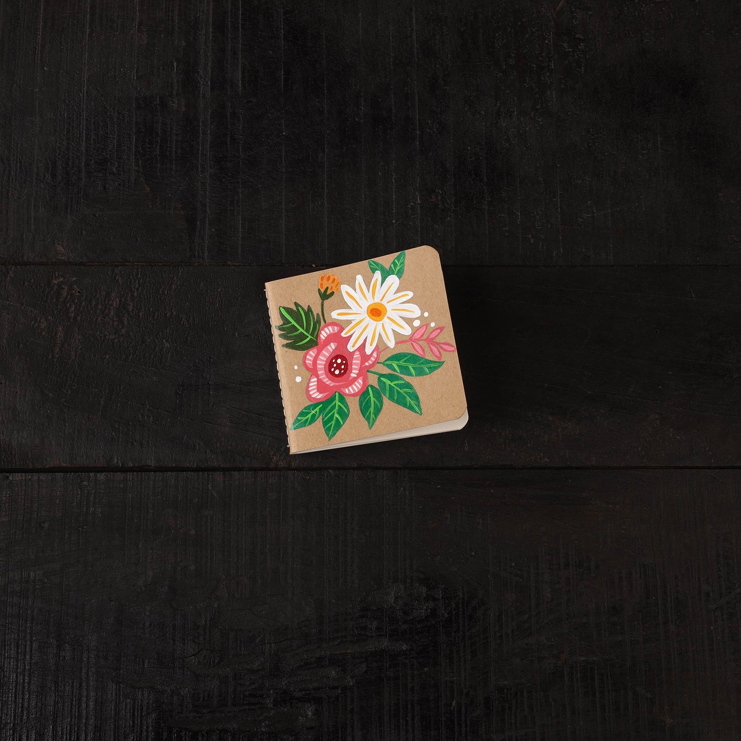 Floral handpainted handmade paper diaries (set of 3) 16