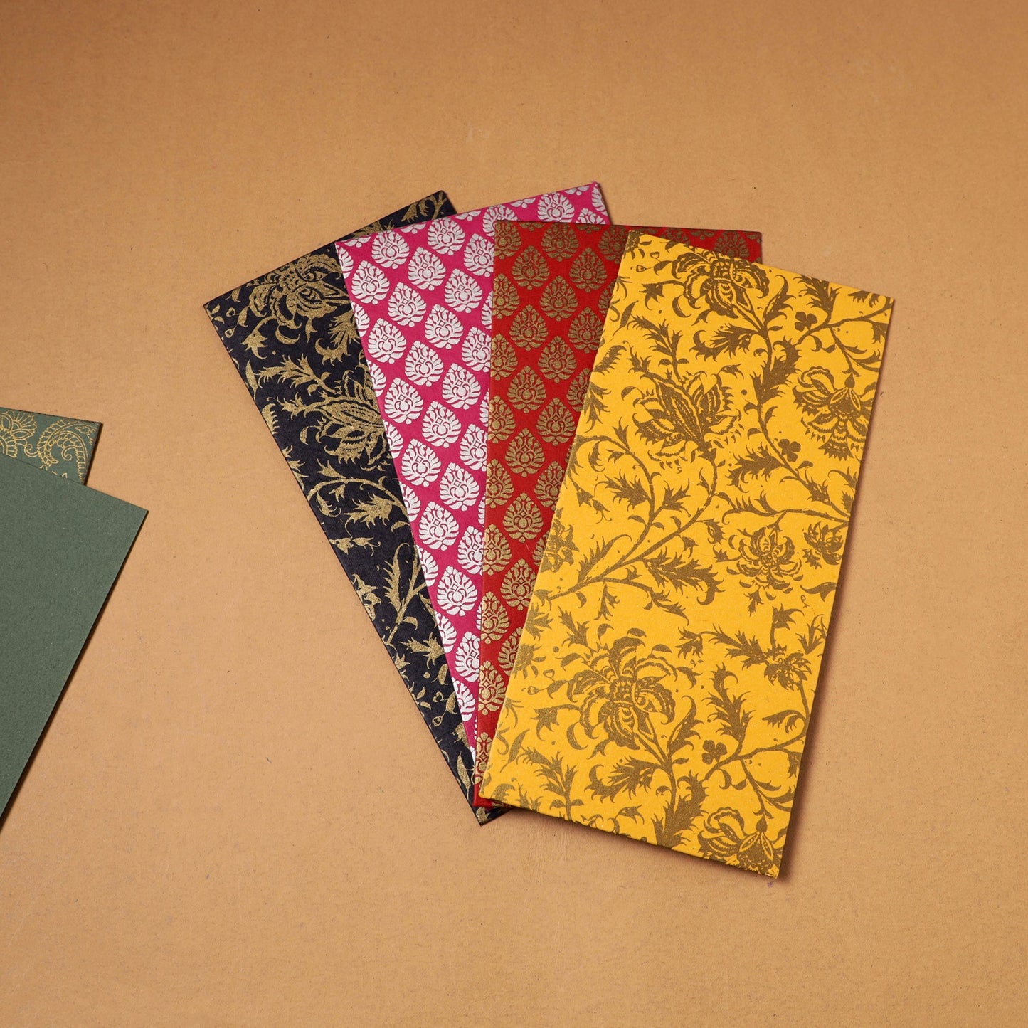 Assorted Set Floral Print Handcrafted Notecards & Envelopes