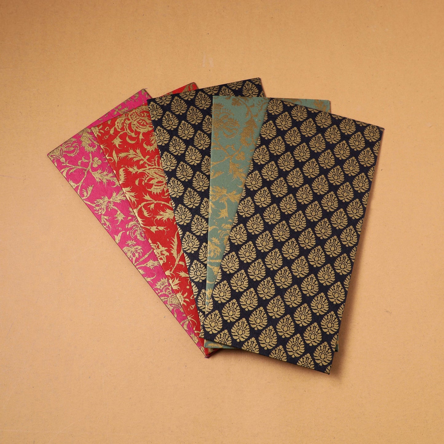 Assorted Set Floral Print Handcrafted Notecards & Envelopes