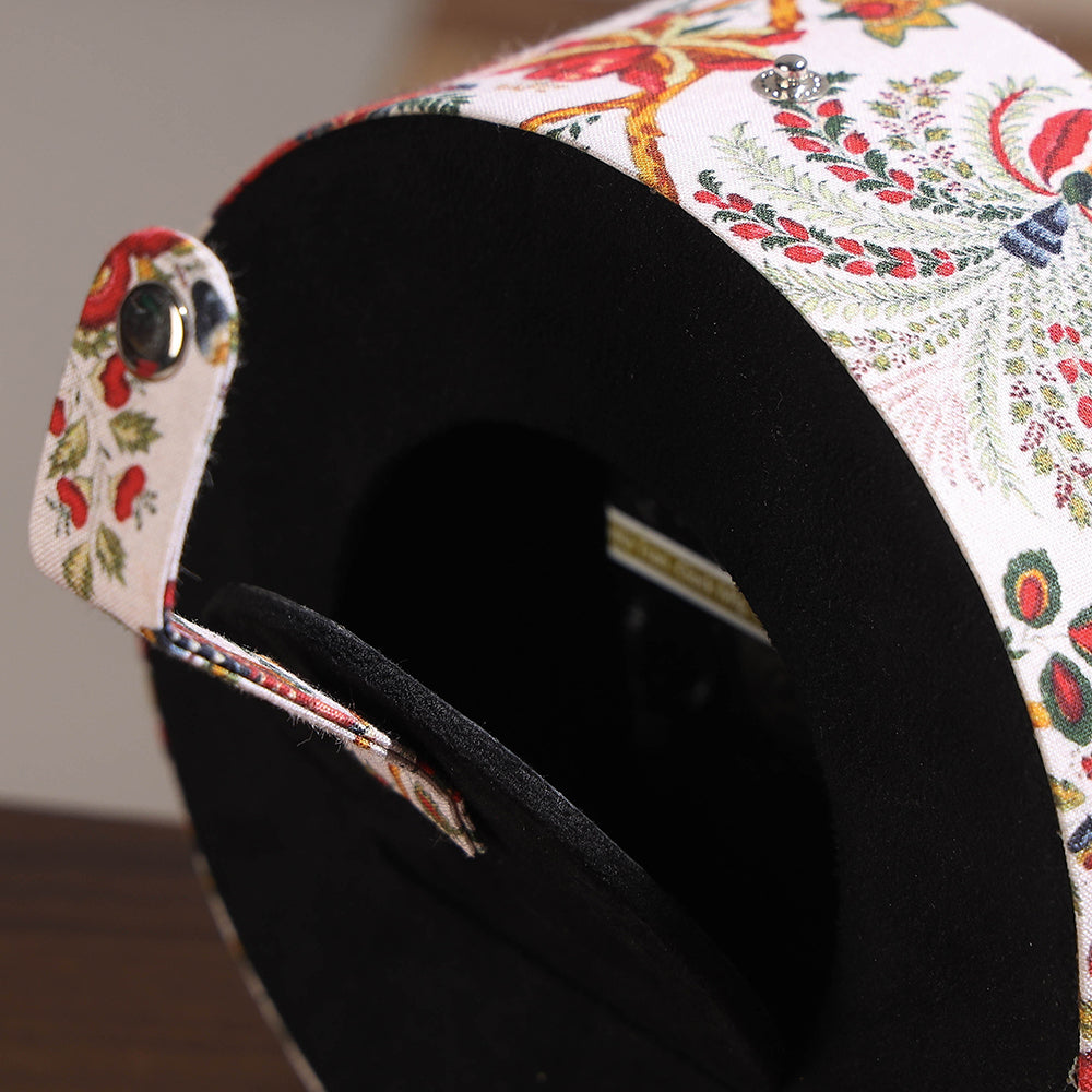 Floral Printed Handcrafted Embellished Table Clock