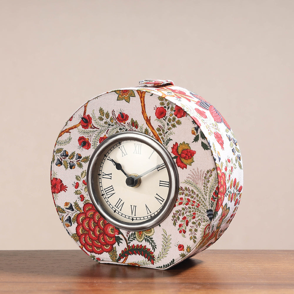 Floral Printed Handcrafted Embellished Table Clock