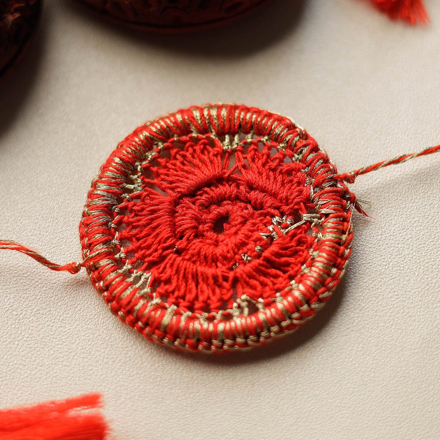 Flower - Crochet Work Rakhi by Abira Creations