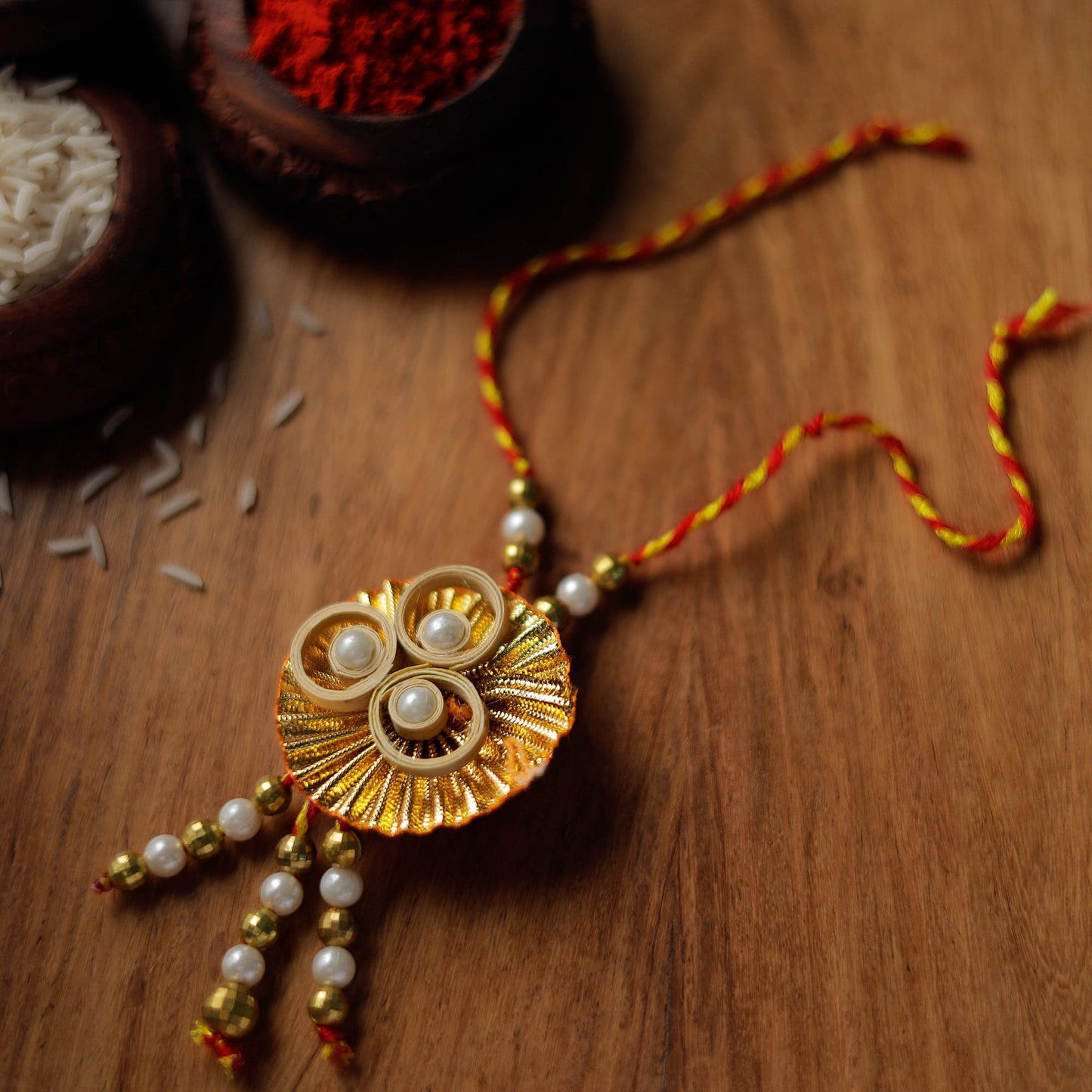 Handmade Bamboo Craft Beadwork Lumba Rakhi by Baansuli 27