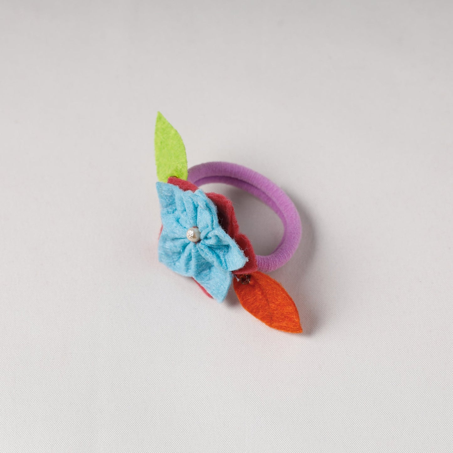 Flower - Handmade Felt & Beadwork Rubber Band