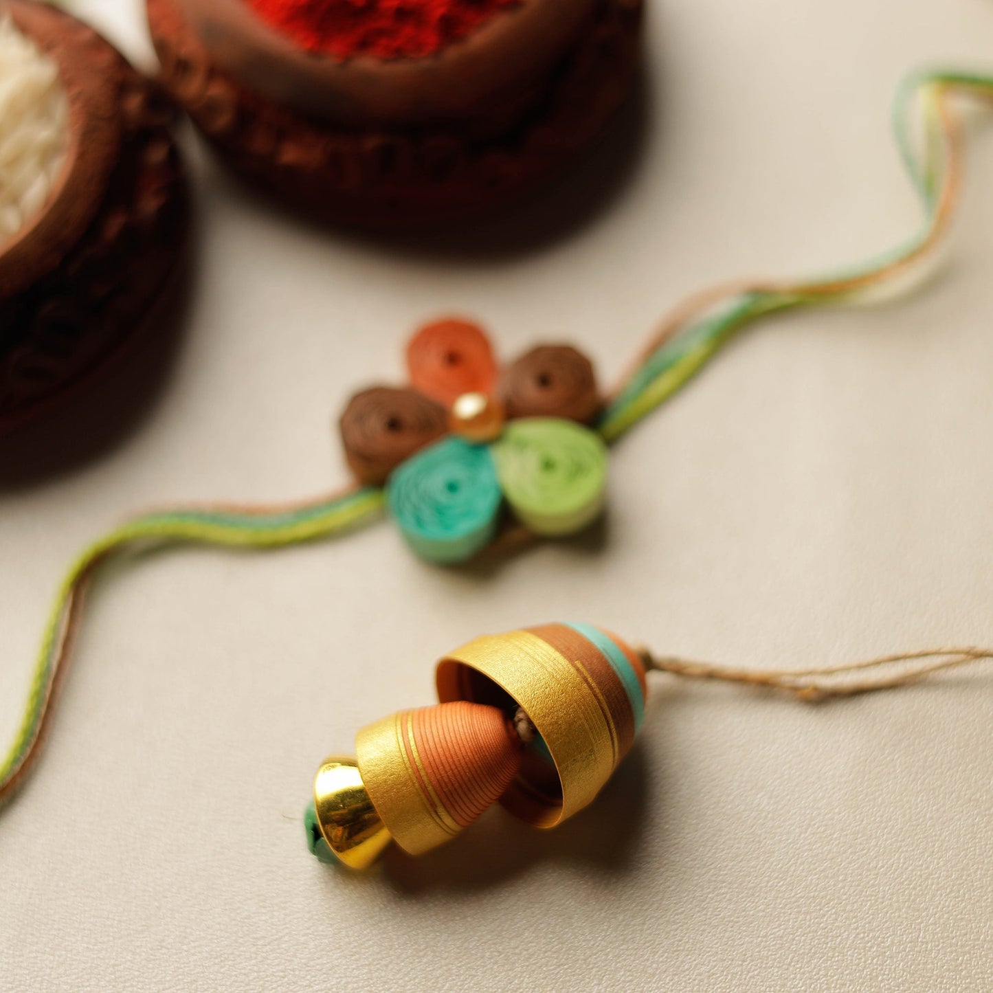 Handmade Paper Quilling Rakhi & Lumba Set 43