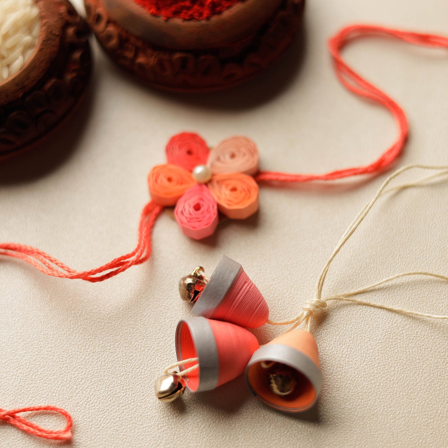 Handmade Paper Quilling Rakhi & Lumba Set 56