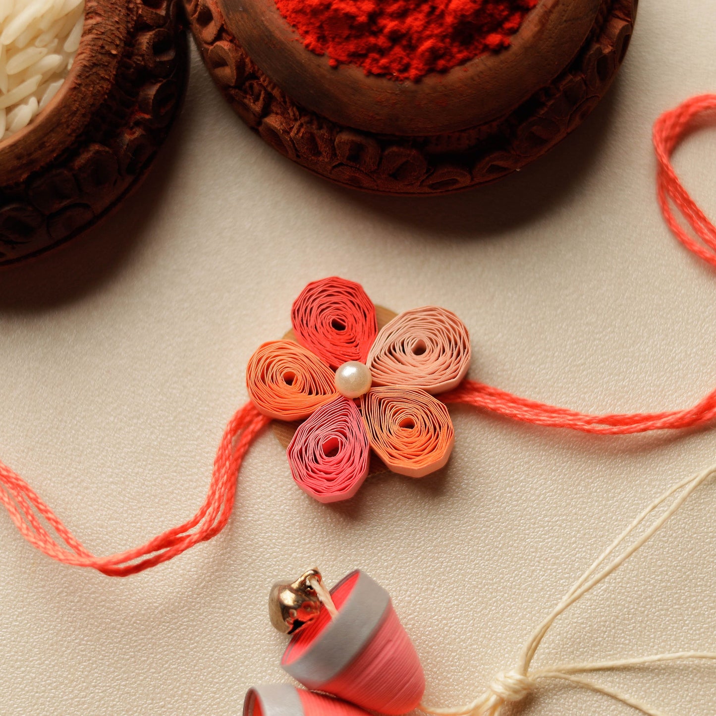 Handmade Paper Quilling Rakhi & Lumba Set 56