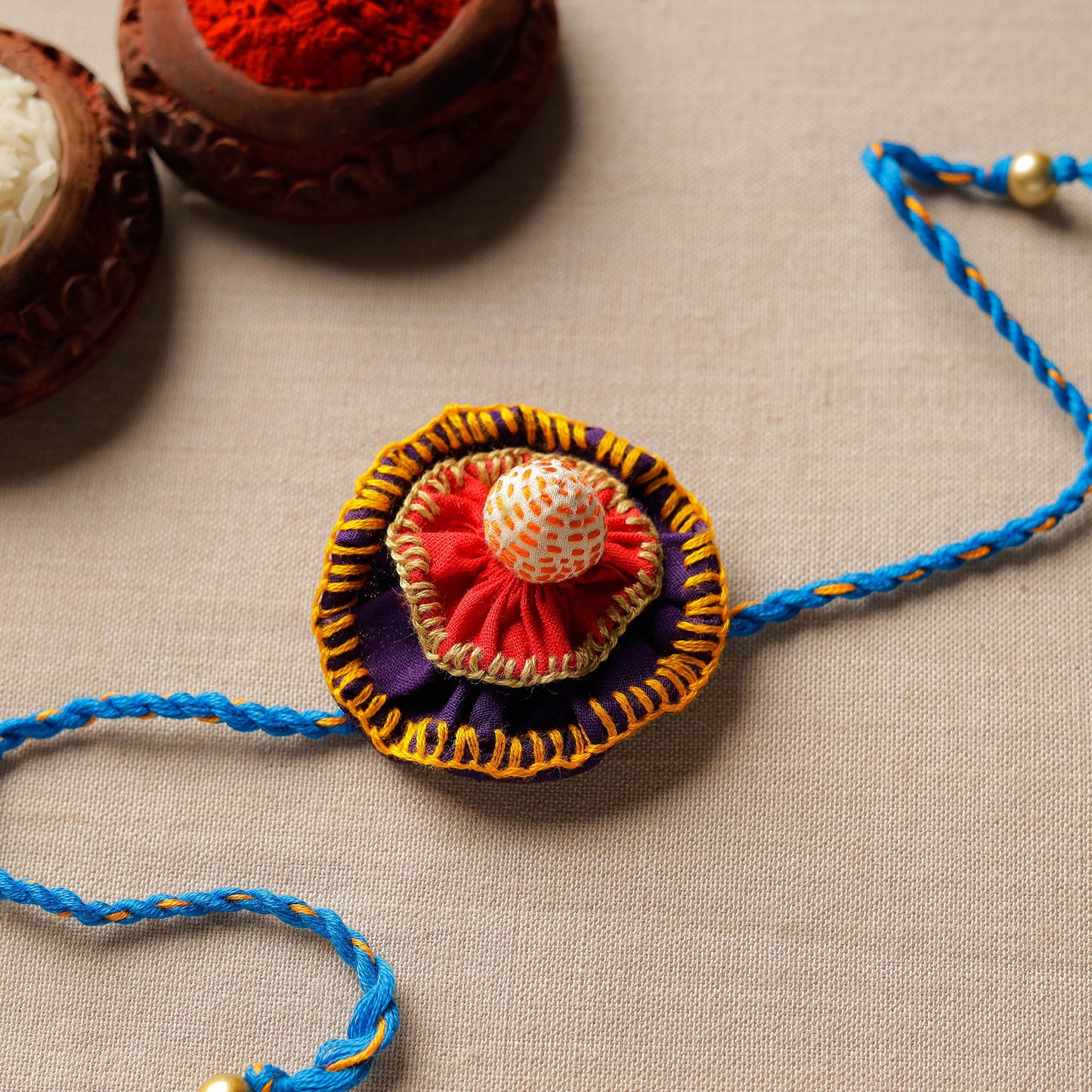 Kanth Embroidery Bead Work Rakhi 77