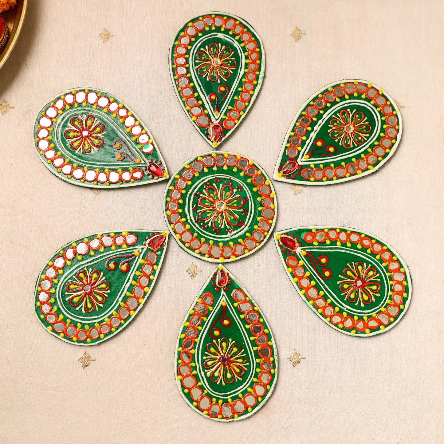 Flower rangoli - hand painted beadwork home decor items 15
